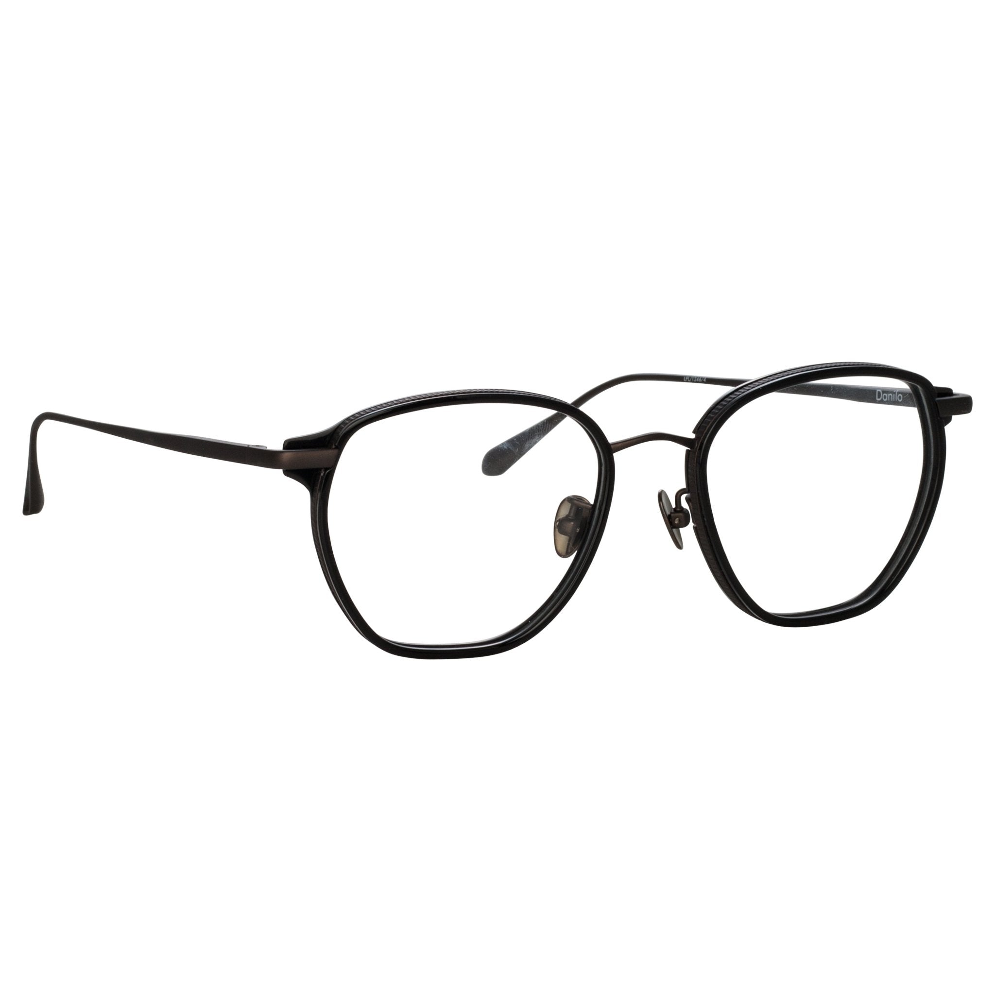 Danilo Optical Frame in Matt Black Nickel - LINDA FARROW - Optical Frame -