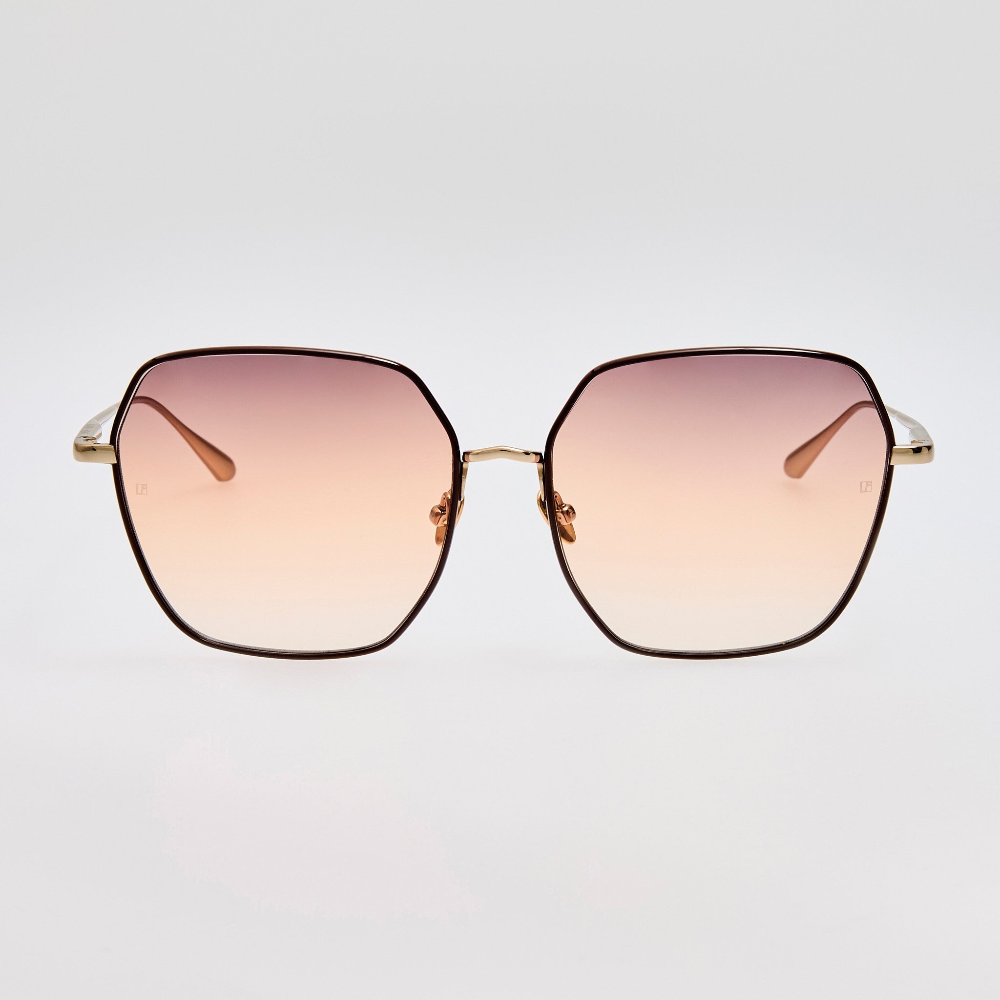 Darcie Sunglasses in 22K Gold and Ash - LINDA FARROW - Sunglasses -
