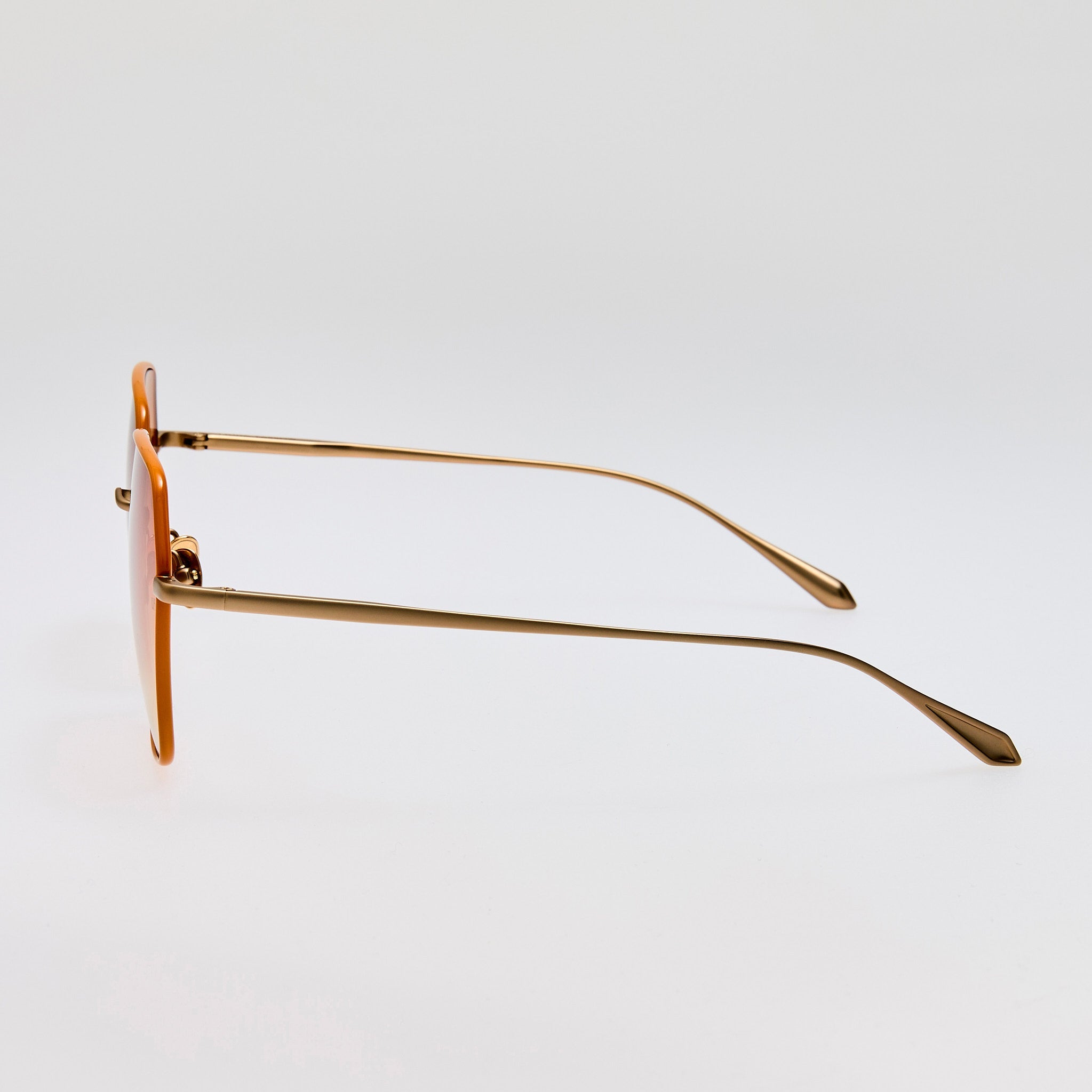 Darcie Sunglasses in 22K Gold and Camel - LINDA FARROW - Sunglasses -