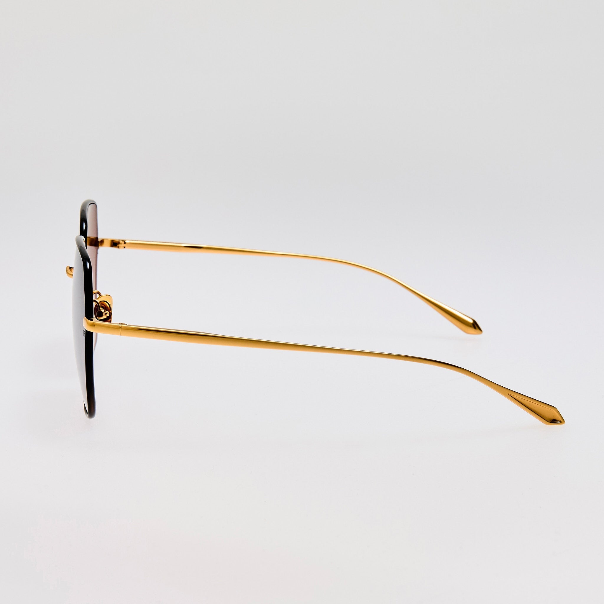 Darcie Sunglasses in 22K Gold and Grey - LINDA FARROW - Sunglasses -
