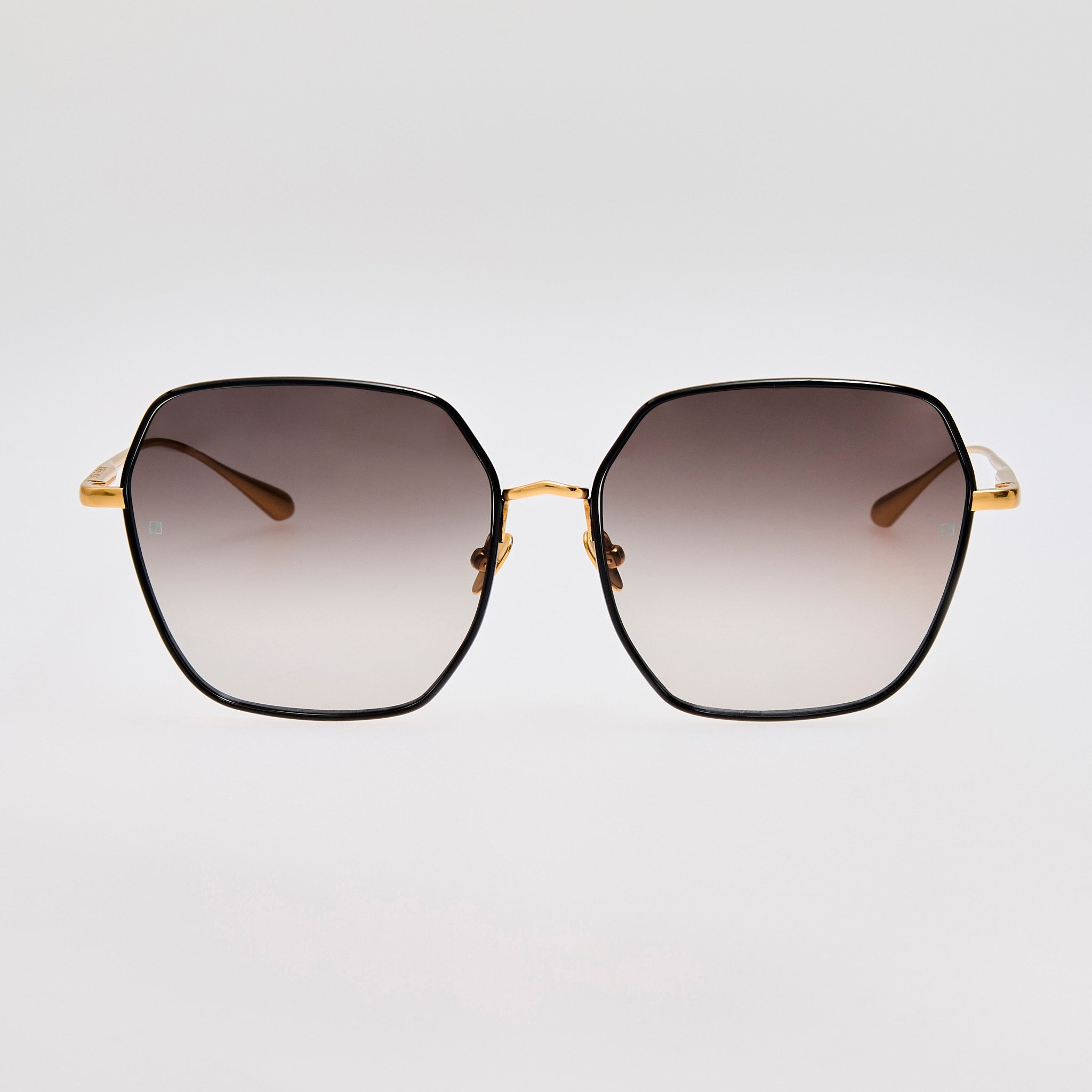 Darcie Sunglasses in 22K Gold and Grey - LINDA FARROW - Sunglasses -