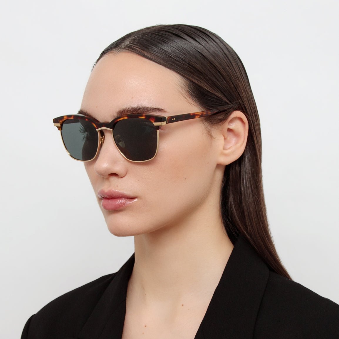 Darin Sunglasses in Dark Tortoiseshell - LINDA FARROW - Sunglasses -