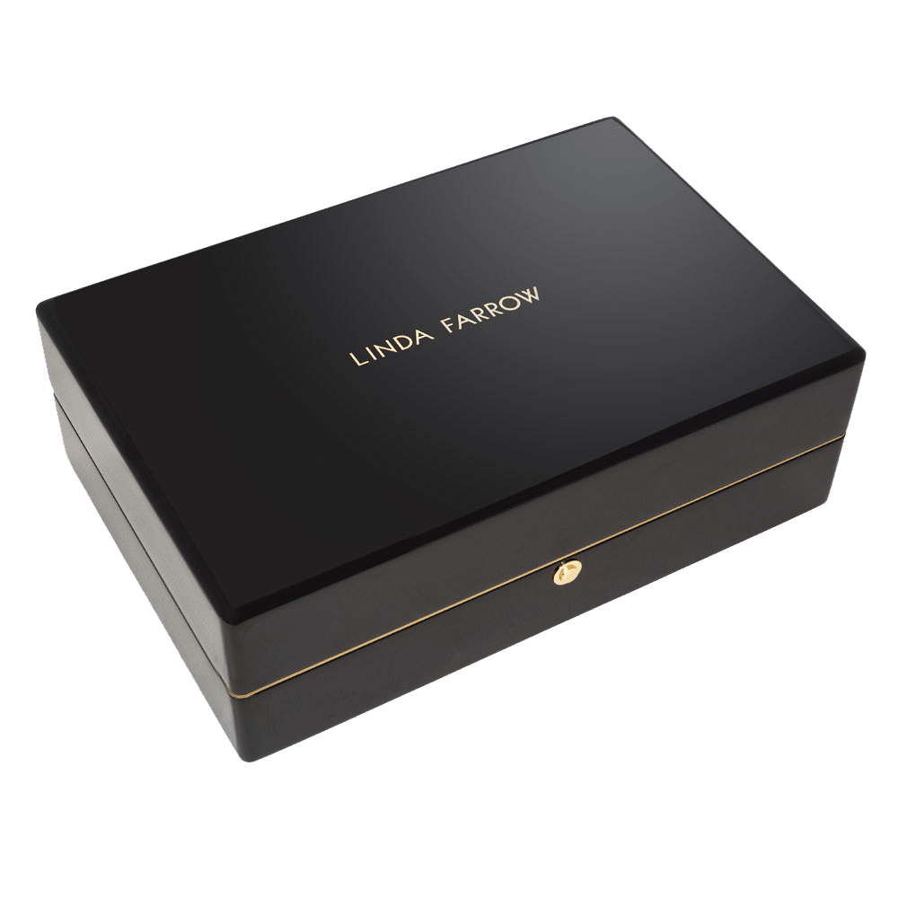 Debbie Sunglasses in Black with Diamonds and 22K Gold - LINDA FARROW - Sunglasses -