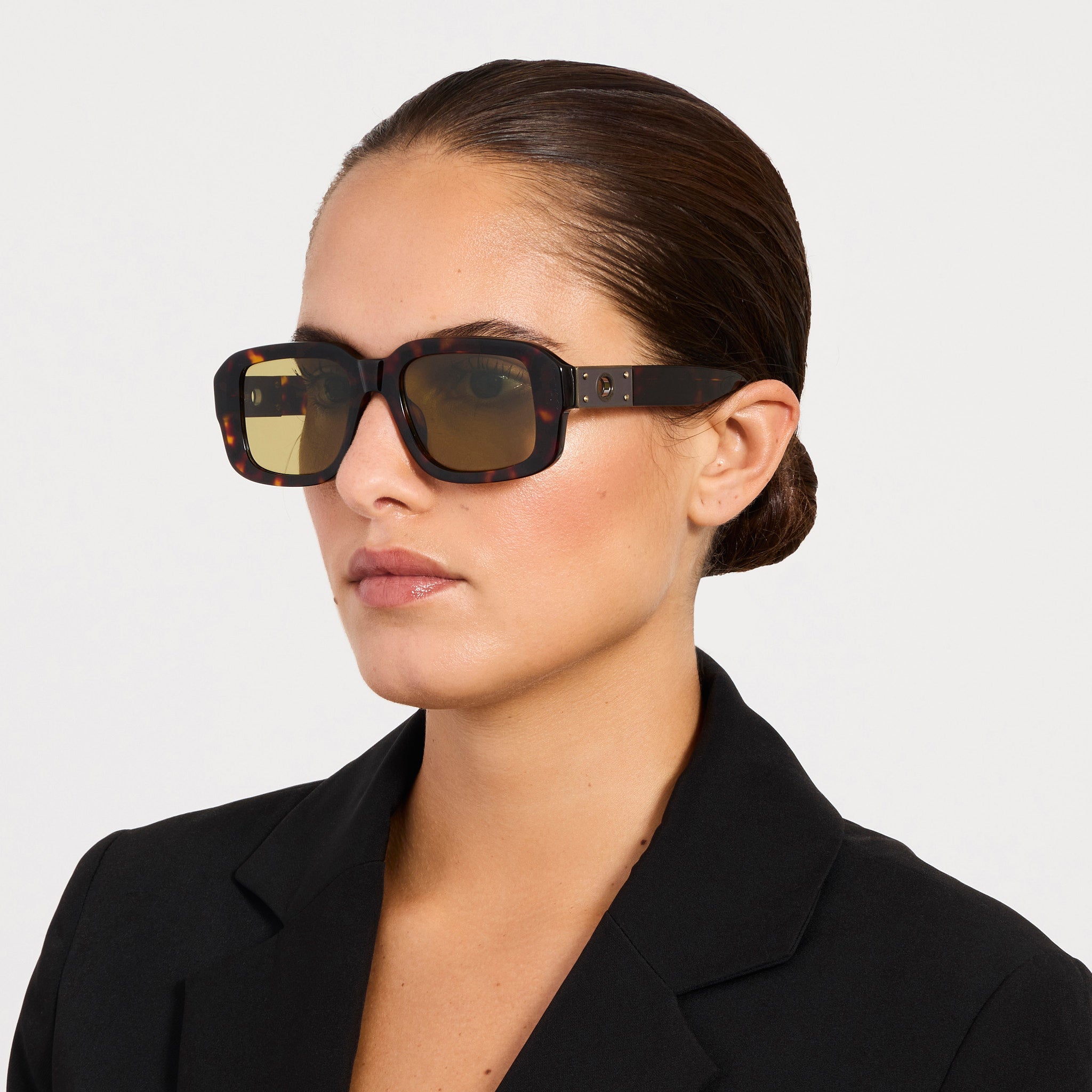 Delmare Sunglasses in Dark Tortoiseshell - LINDA FARROW - Sunglasses -