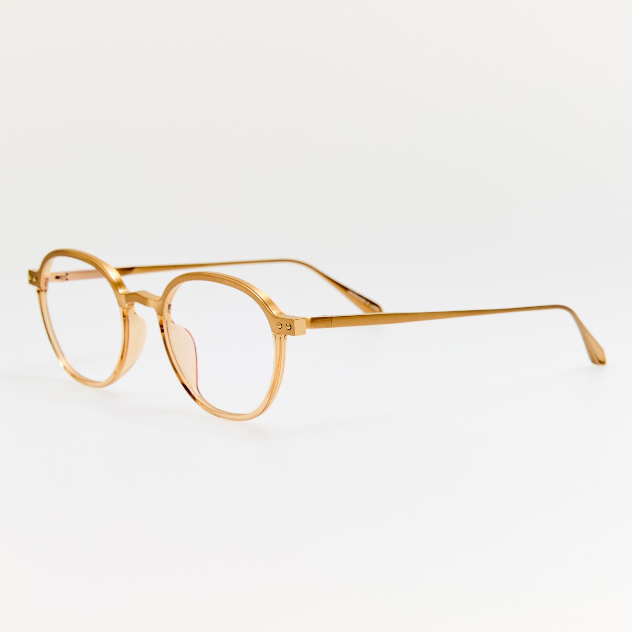 Devon Optical in Matt Champagne and Honey - LINDA FARROW - Optical Frame -