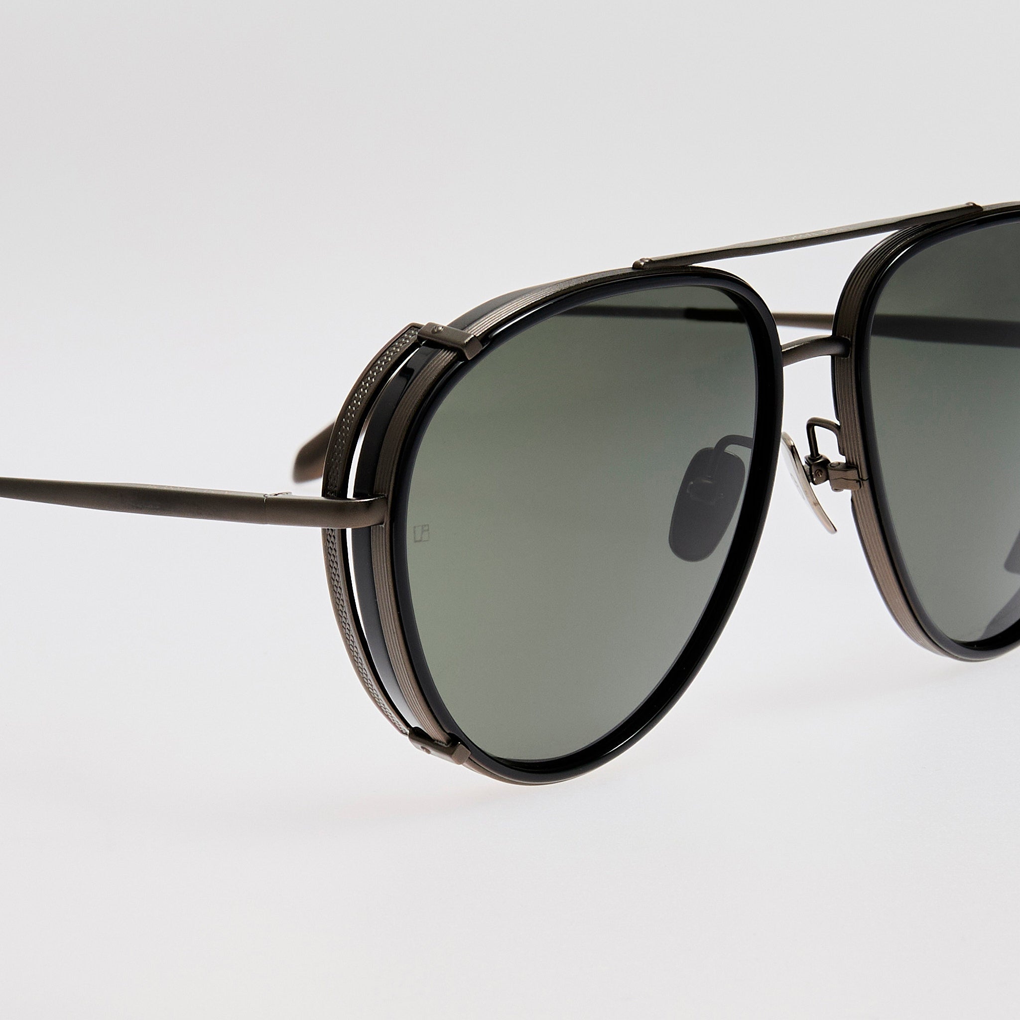 Dimitri Sungllsses in Black Matt Nickel - LINDA FARROW - Sunglasses -