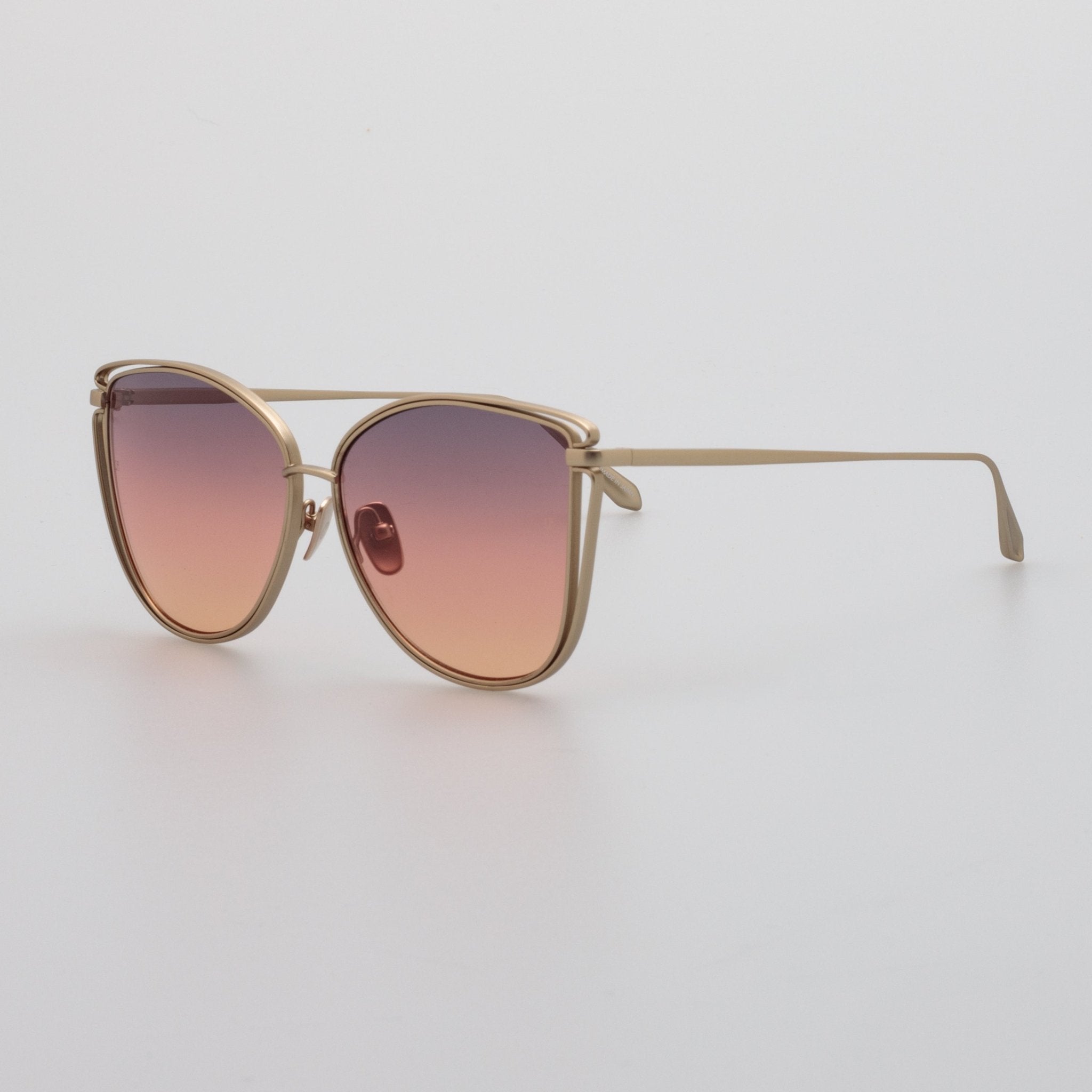 Dinah Sunglasses in Champagne and Sunset Gradient - LINDA FARROW - Sunglasses -