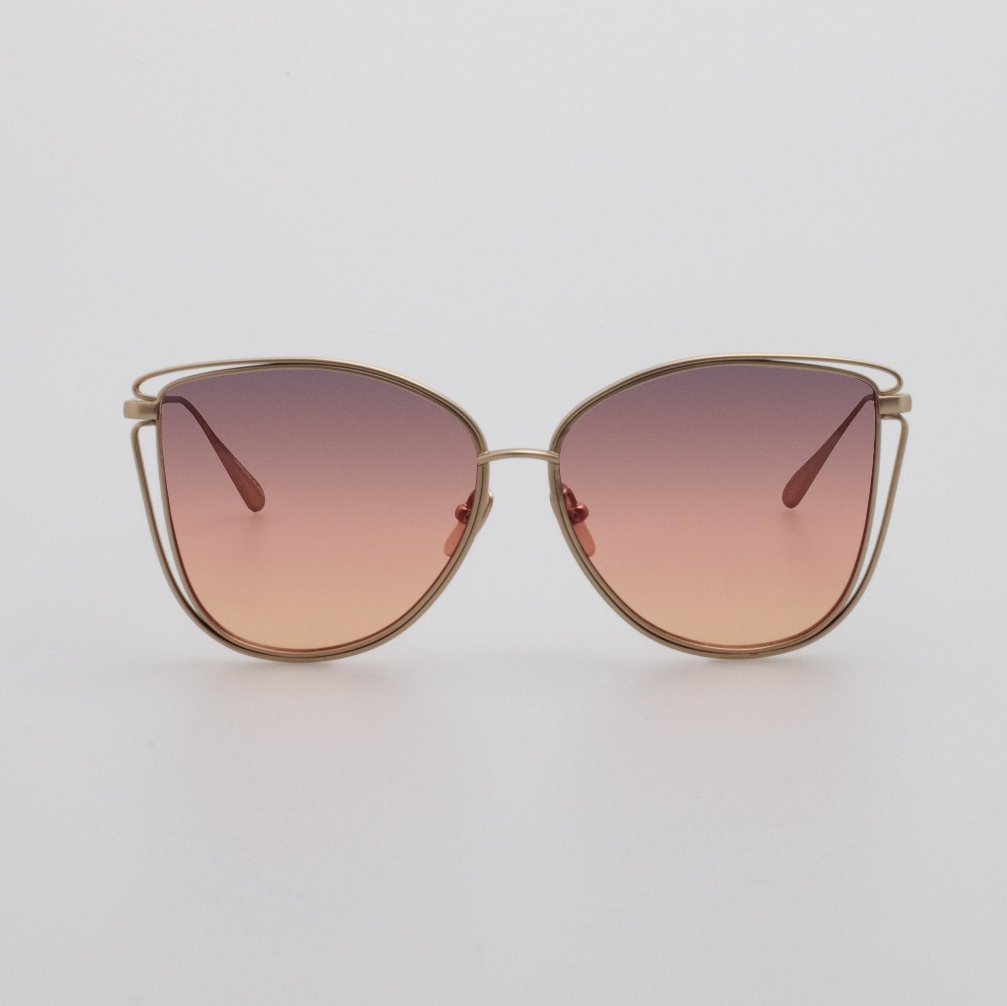 Dinah Sunglasses in Champagne and Sunset Gradient - LINDA FARROW - Sunglasses -
