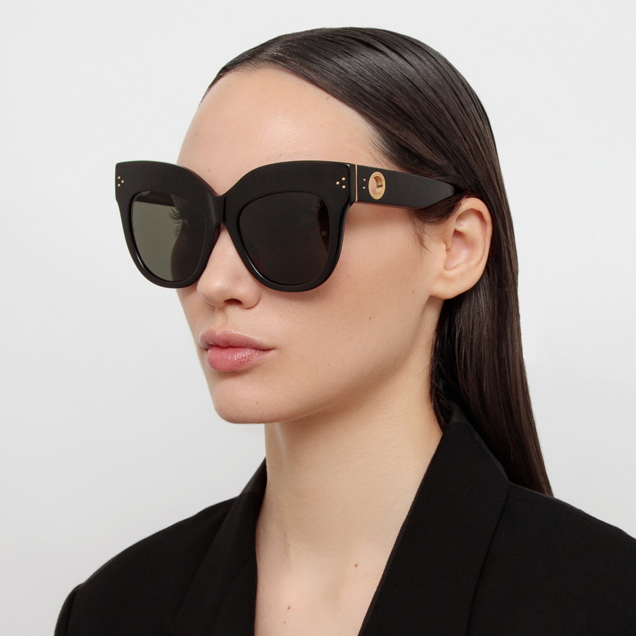 Dunaway Sunglasses in Black - LINDA FARROW - Sunglasses -