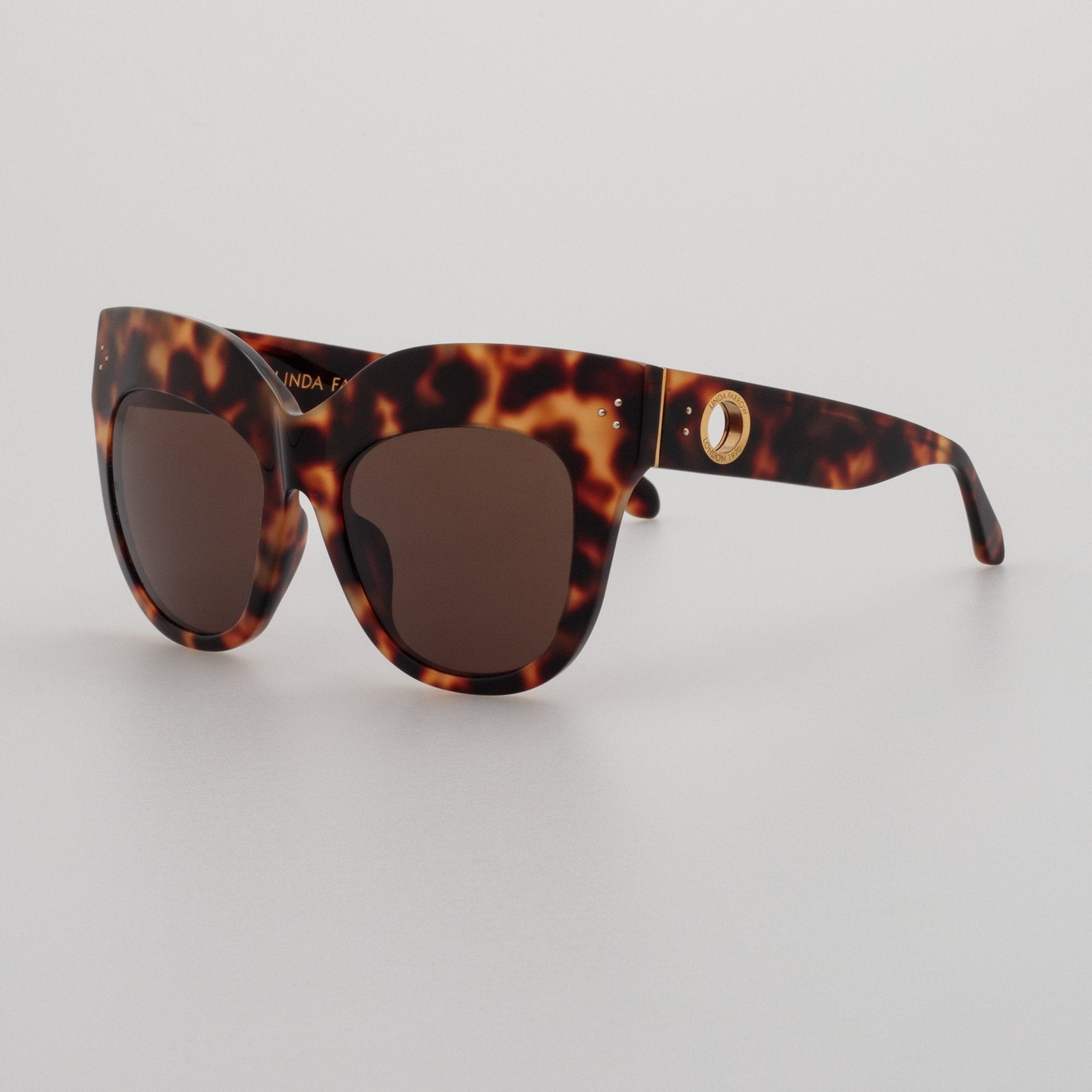 Dunaway Sunglasses in Tortoiseshell Frame - LINDA FARROW - Sunglasses -