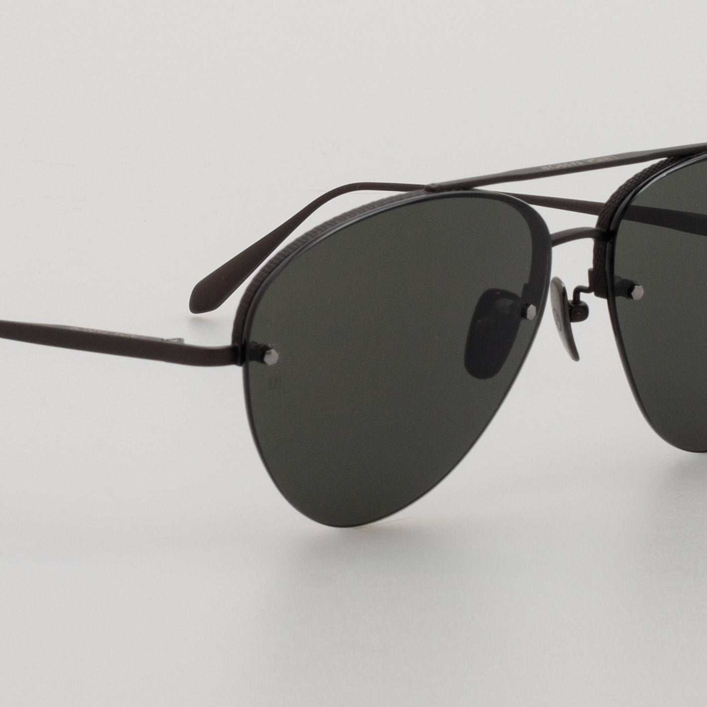 Edano Sunglasses in Matt Black Nickel - LINDA FARROW - Sunglasses -