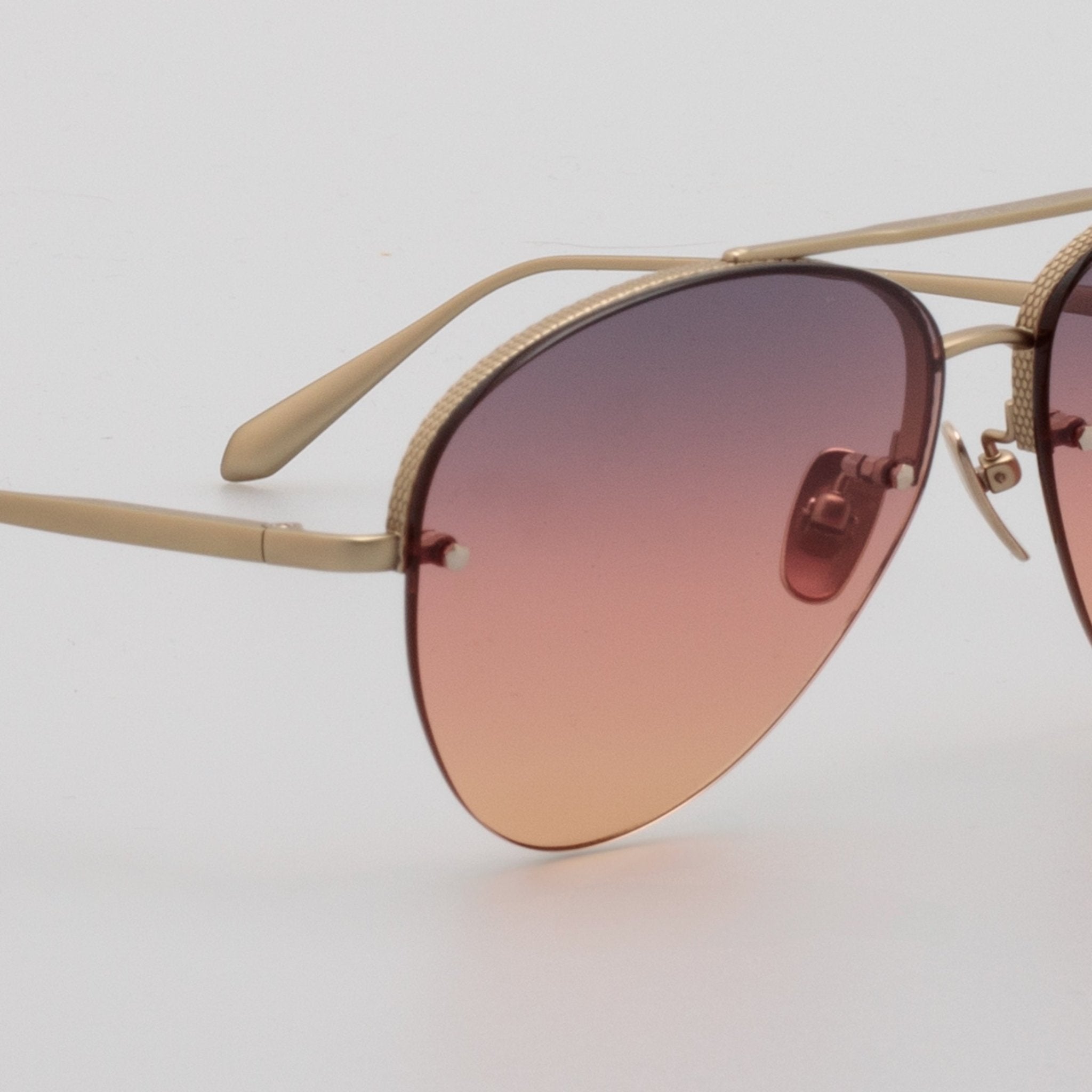 Edano Sunglasses in Matt Champagne and Sunset Gradient - LINDA FARROW - Sunglasses -