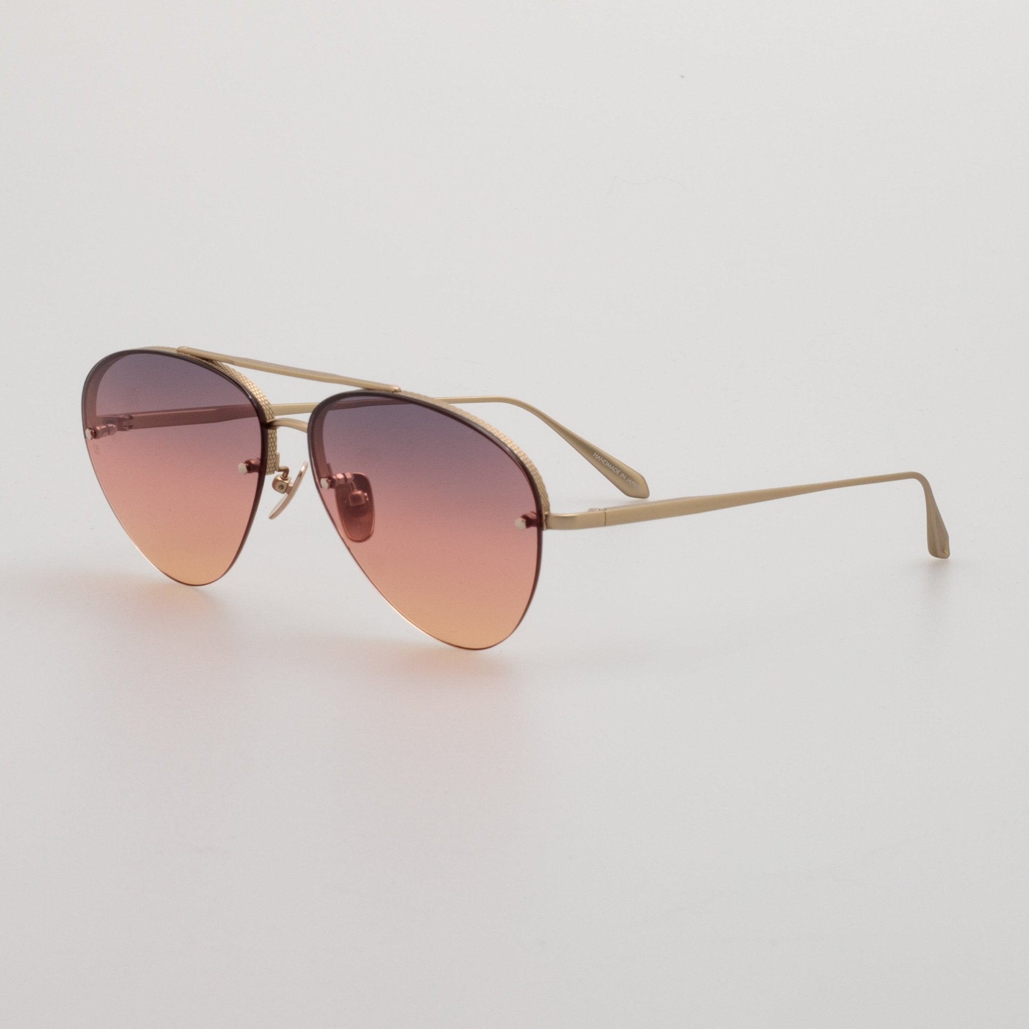 Edano Sunglasses in Matt Champagne and Sunset Gradient - LINDA FARROW - Sunglasses -