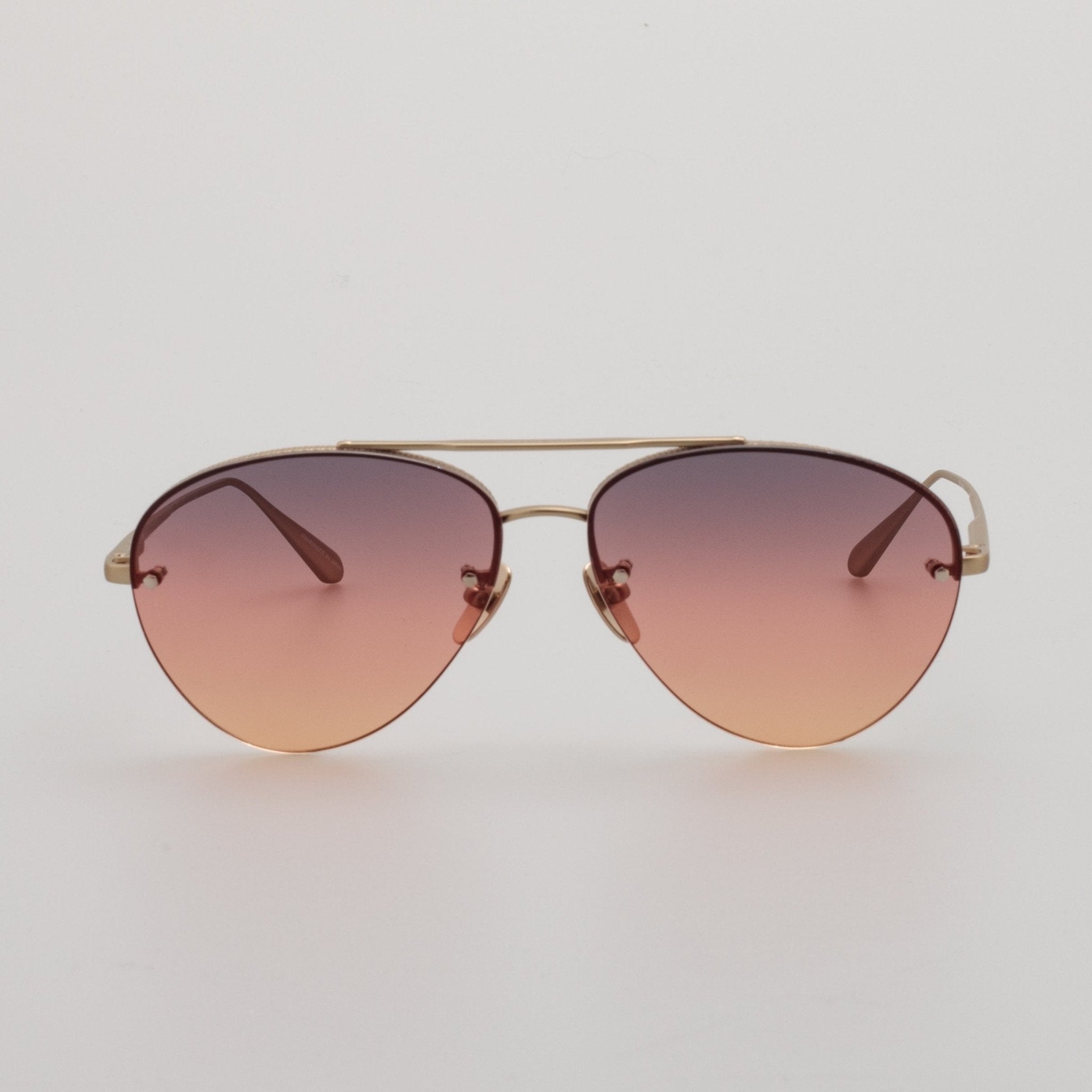 Edano Sunglasses in Matt Champagne and Sunset Gradient - LINDA FARROW - Sunglasses -