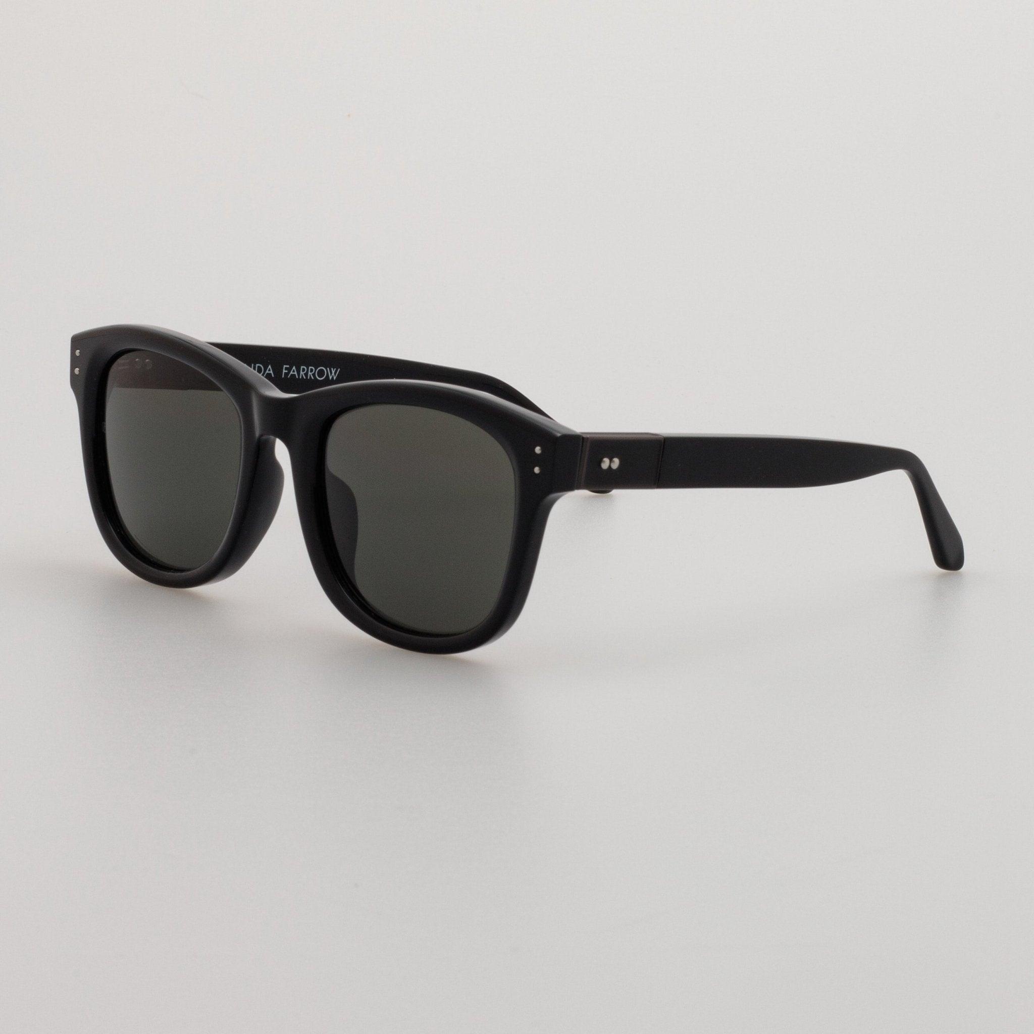 Edson Sunglasses in Black and Nickel - LINDA FARROW - Sunglasses -