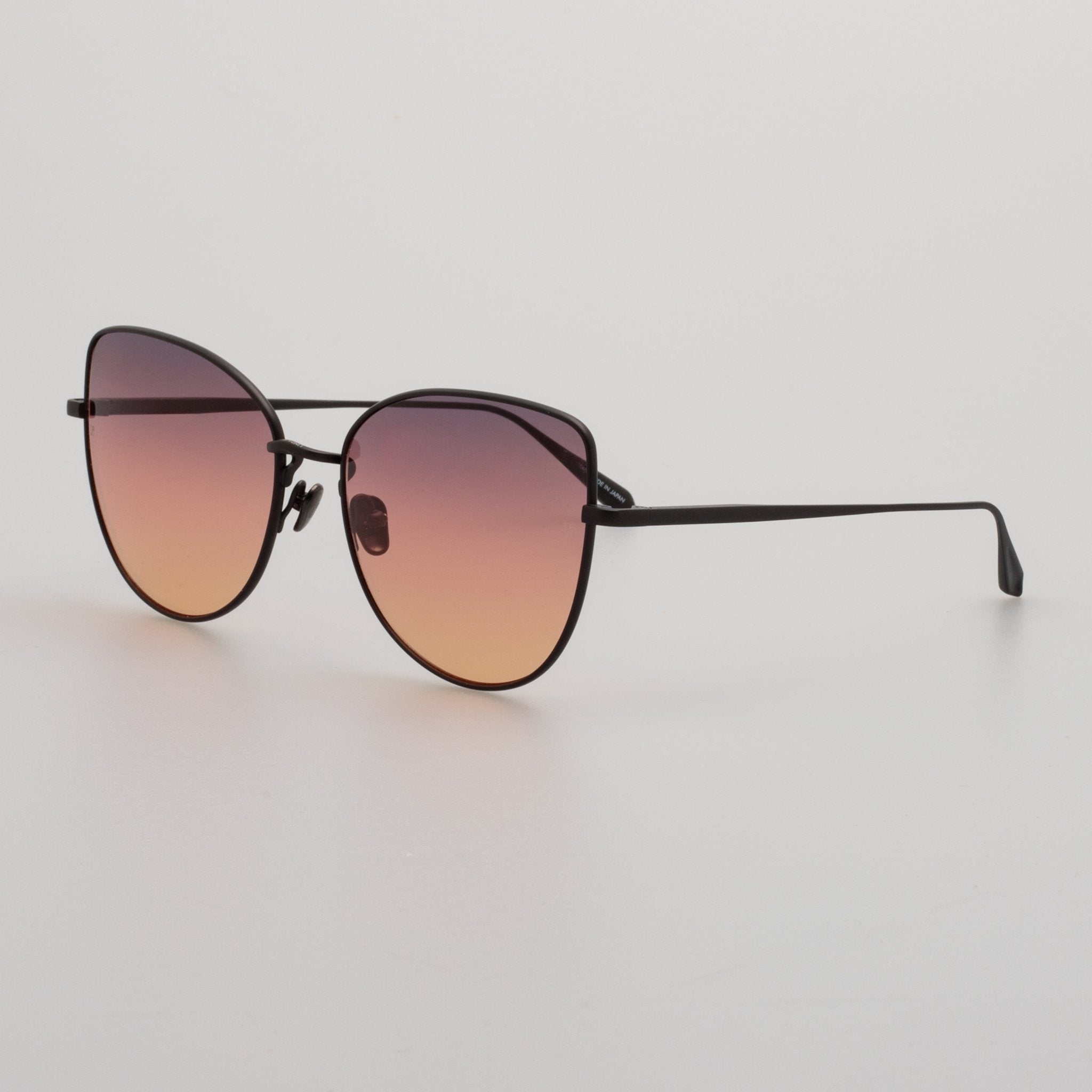 Eloise Sunglasses in Matt Nickel and Sunset Gradient - LINDA FARROW - Sunglasses -