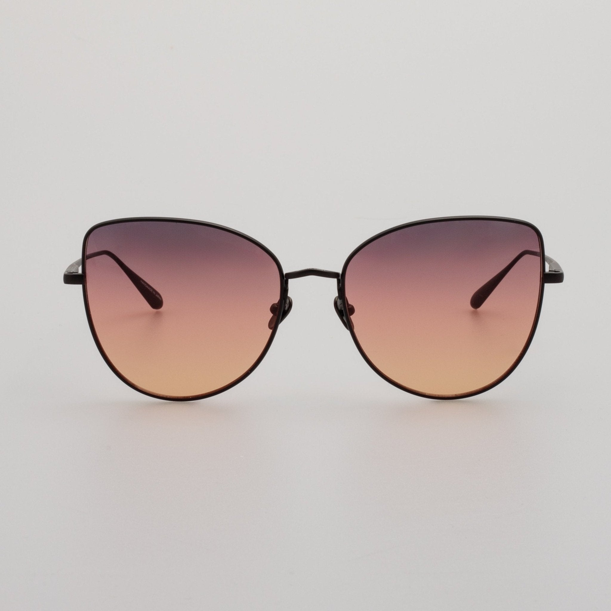 Eloise Sunglasses in Matt Nickel and Sunset Gradient - LINDA FARROW - Sunglasses -