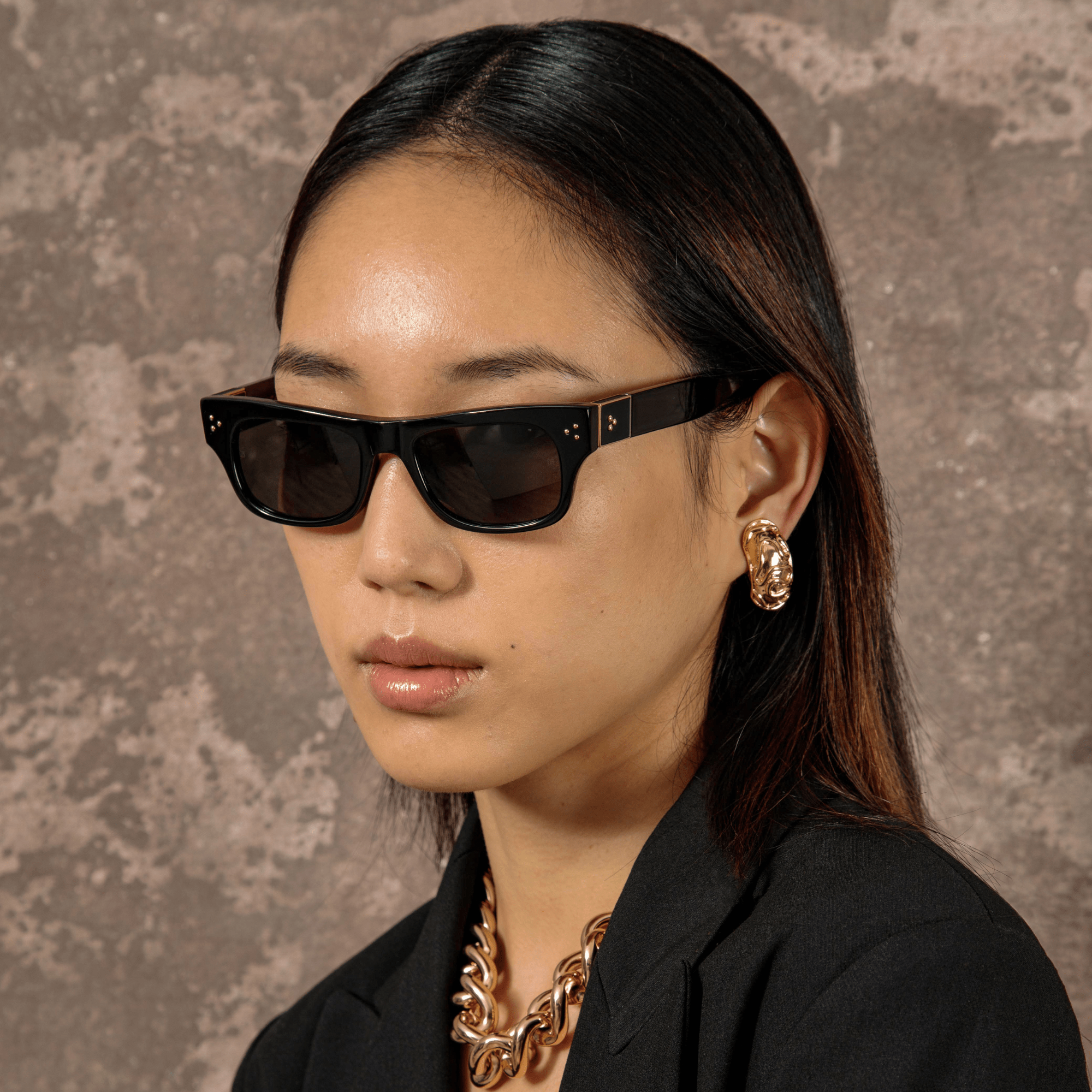 Falck Sunglasses in Black - LINDA FARROW - Sunglasses -