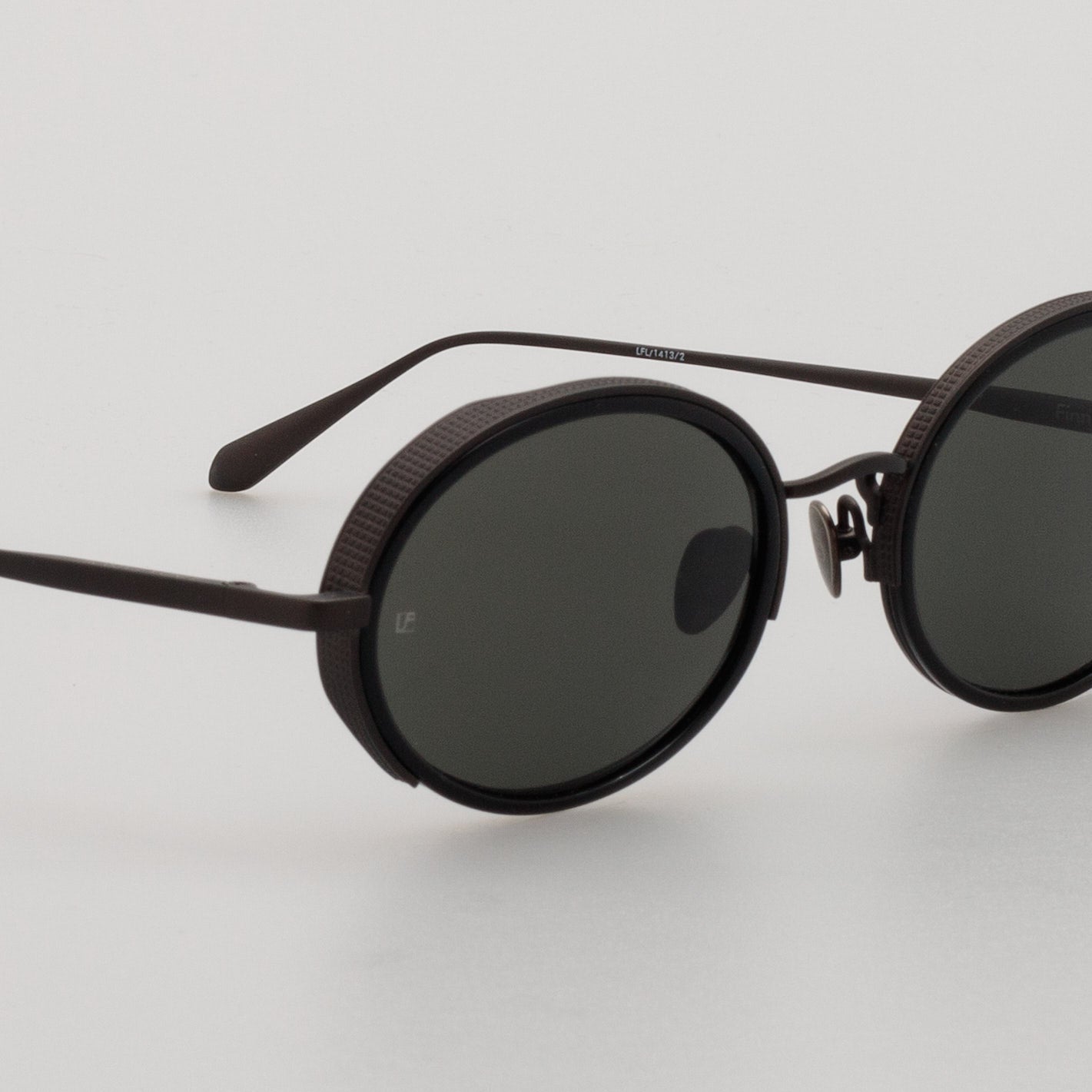 Finn Sunglasses in Matt Black Nickel - LINDA FARROW - Sunglasses -