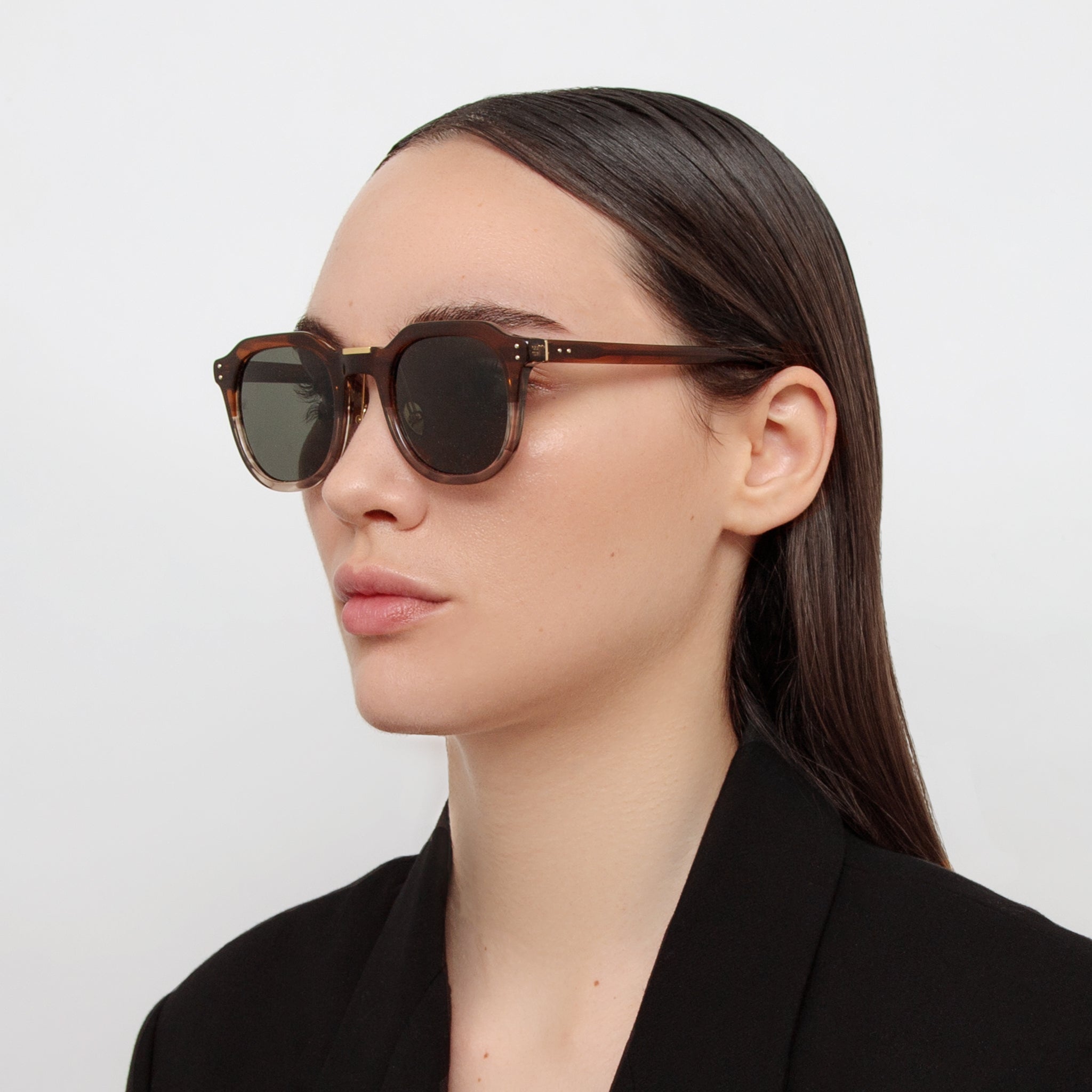 Fletcher Sunglasses in Caramel Horn - LINDA FARROW - Sunglasses -