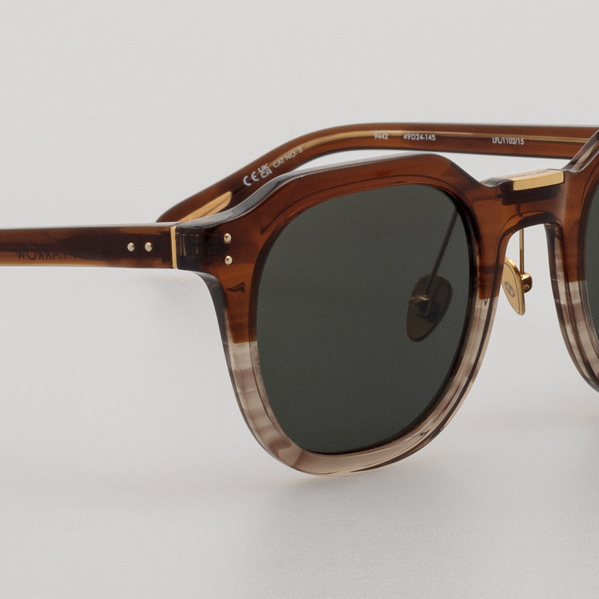 Fletcher Sunglasses in Caramel Horn - LINDA FARROW - Sunglasses -