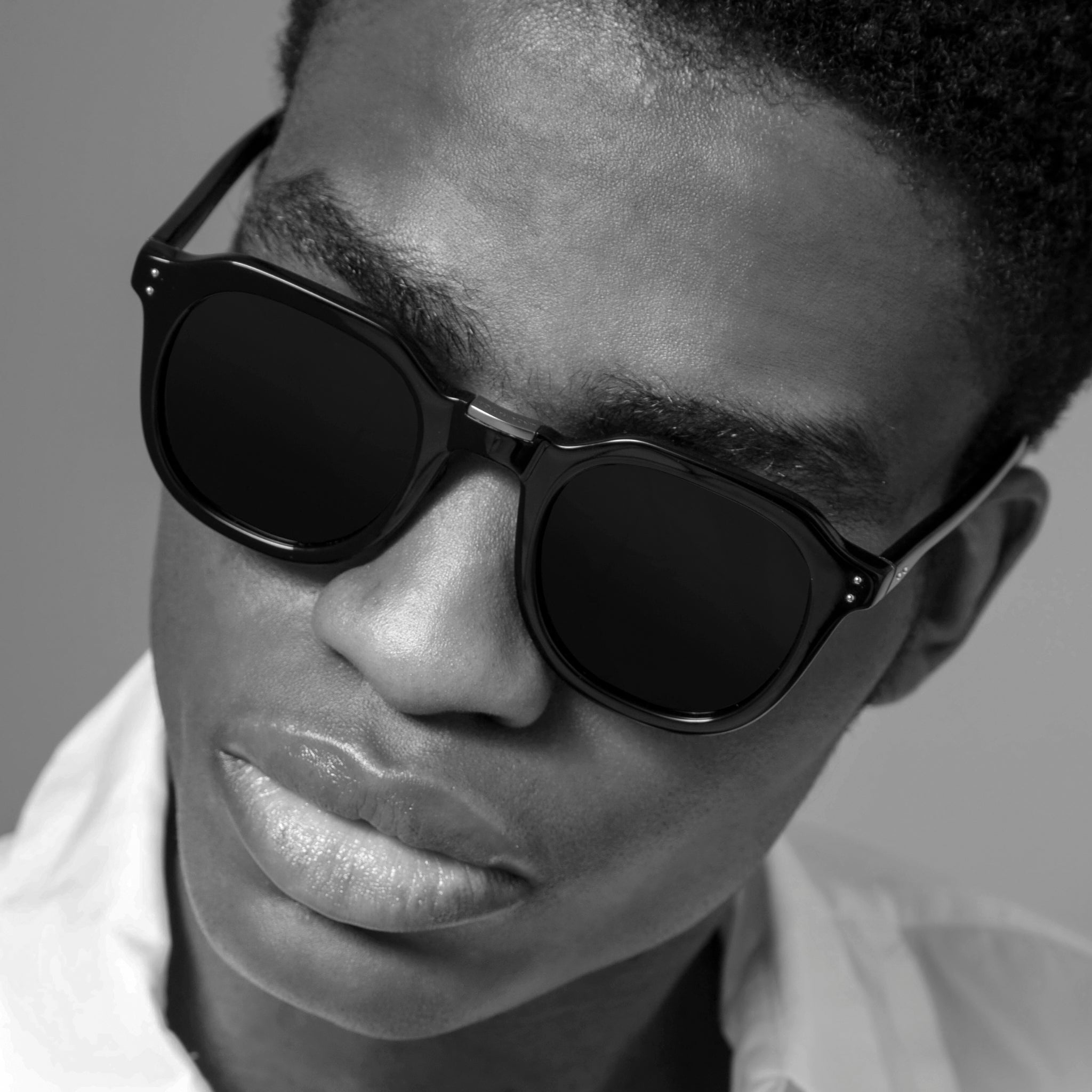 Fletcher Sunglasses in Matt Black Nickel - LINDA FARROW - Sunglasses -