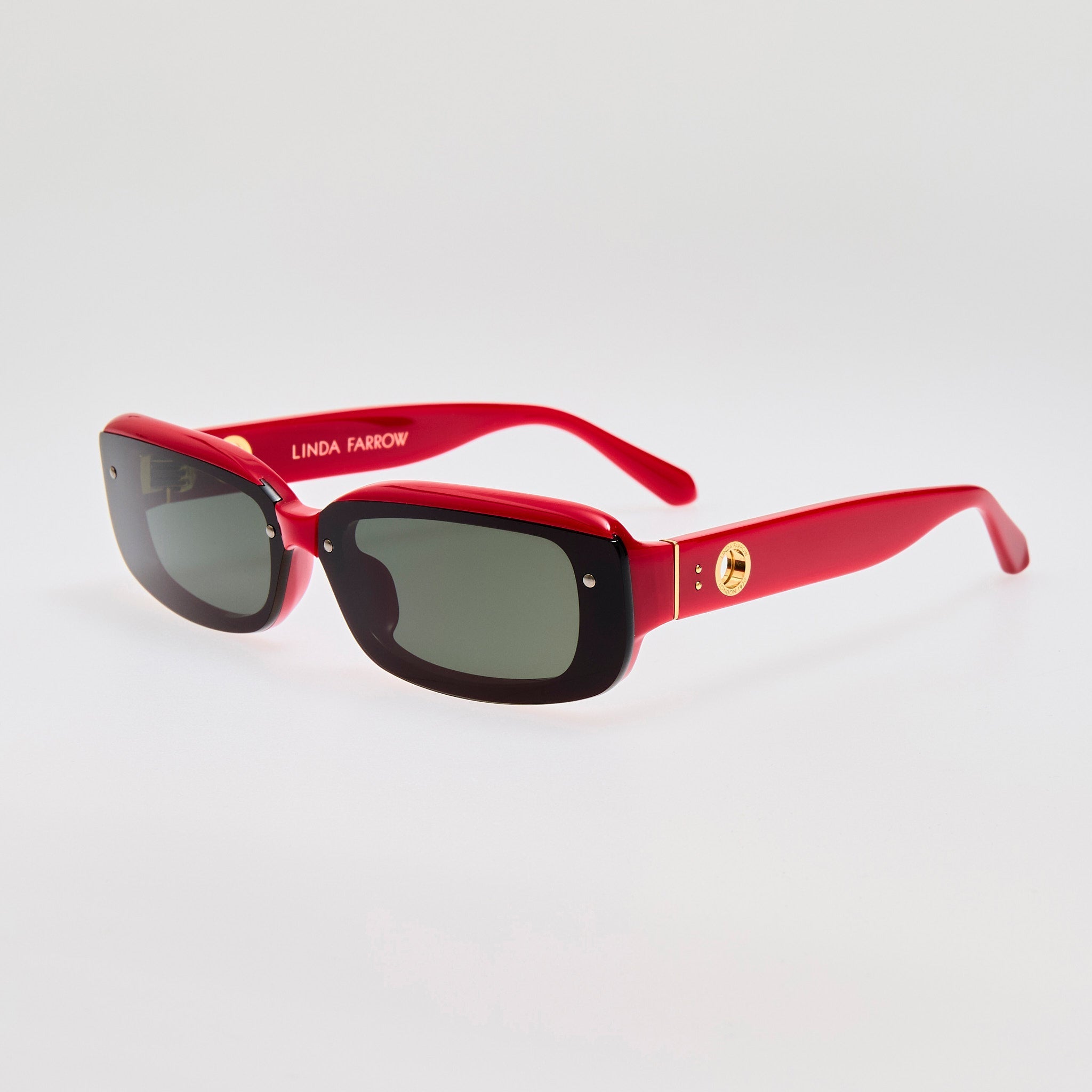 Flick Sunglasses in Red and Black - LINDA FARROW - Sunglasses -