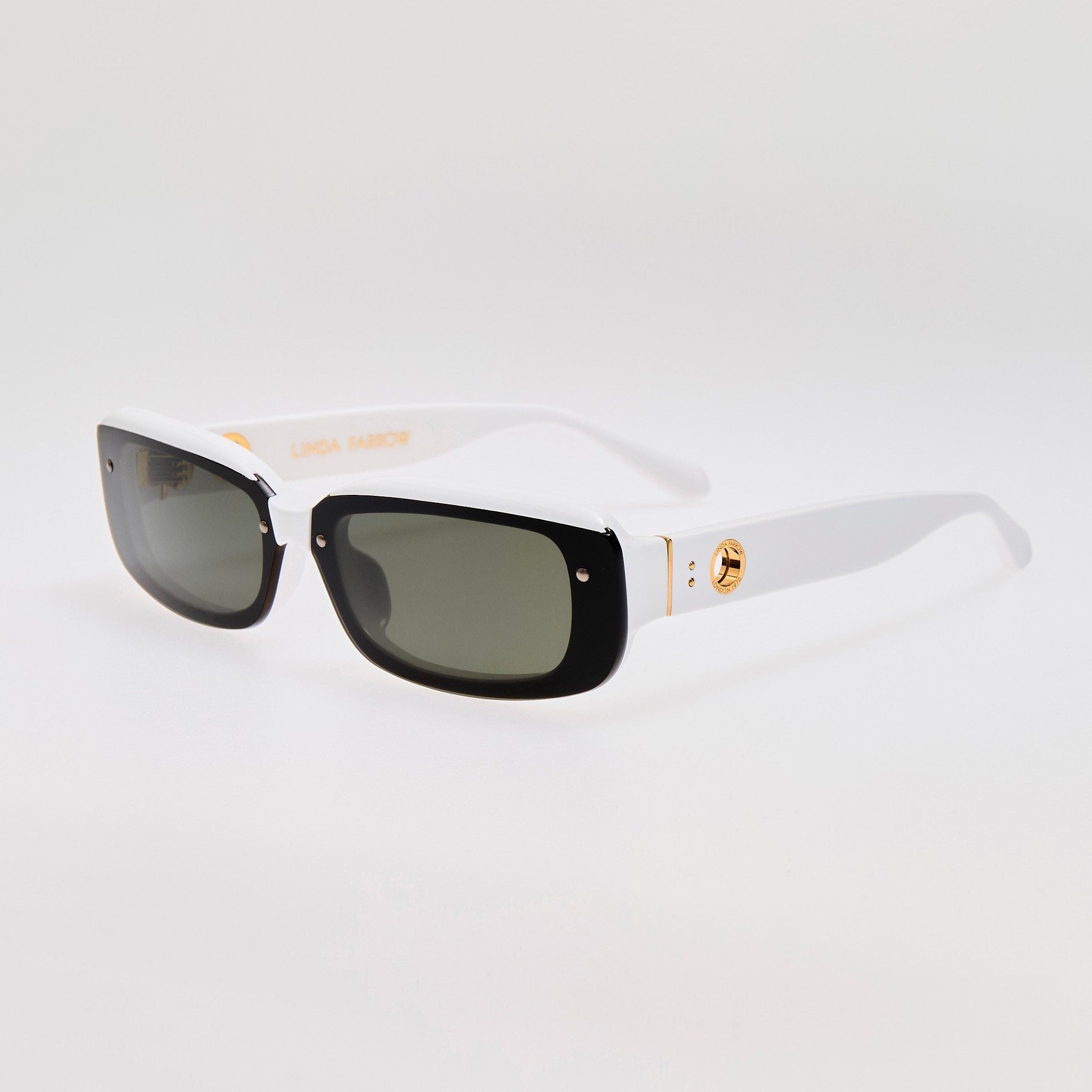 Flick Sunglasses in White - LINDA FARROW - Sunglasses -