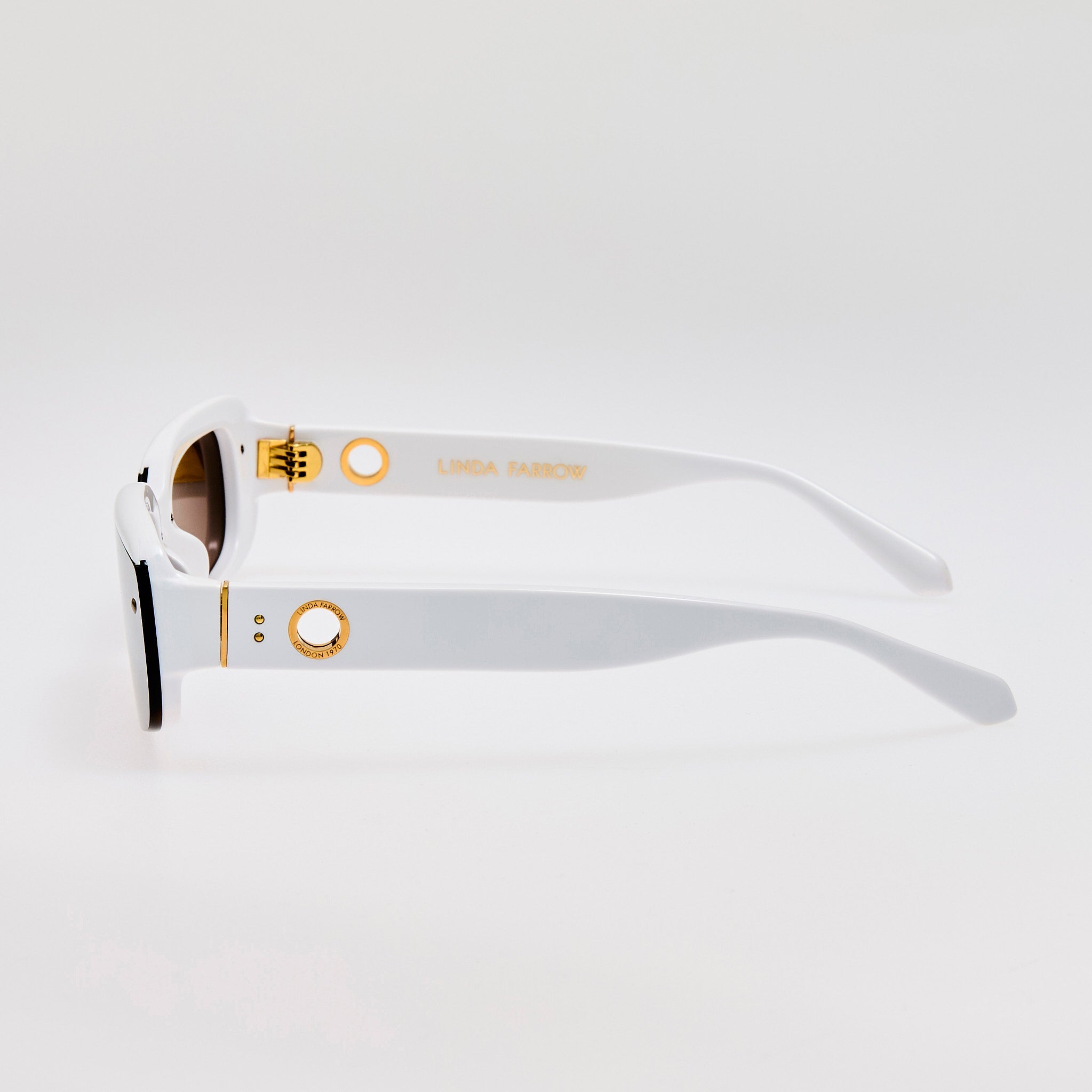 Flick Sunglasses in White - LINDA FARROW - Sunglasses -