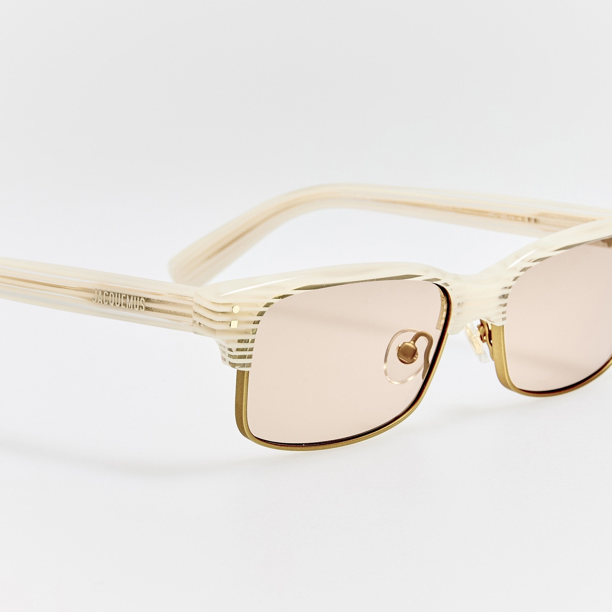 Gardian Sunglasses in Striped Cream - LINDA FARROW - Sunglasses -
