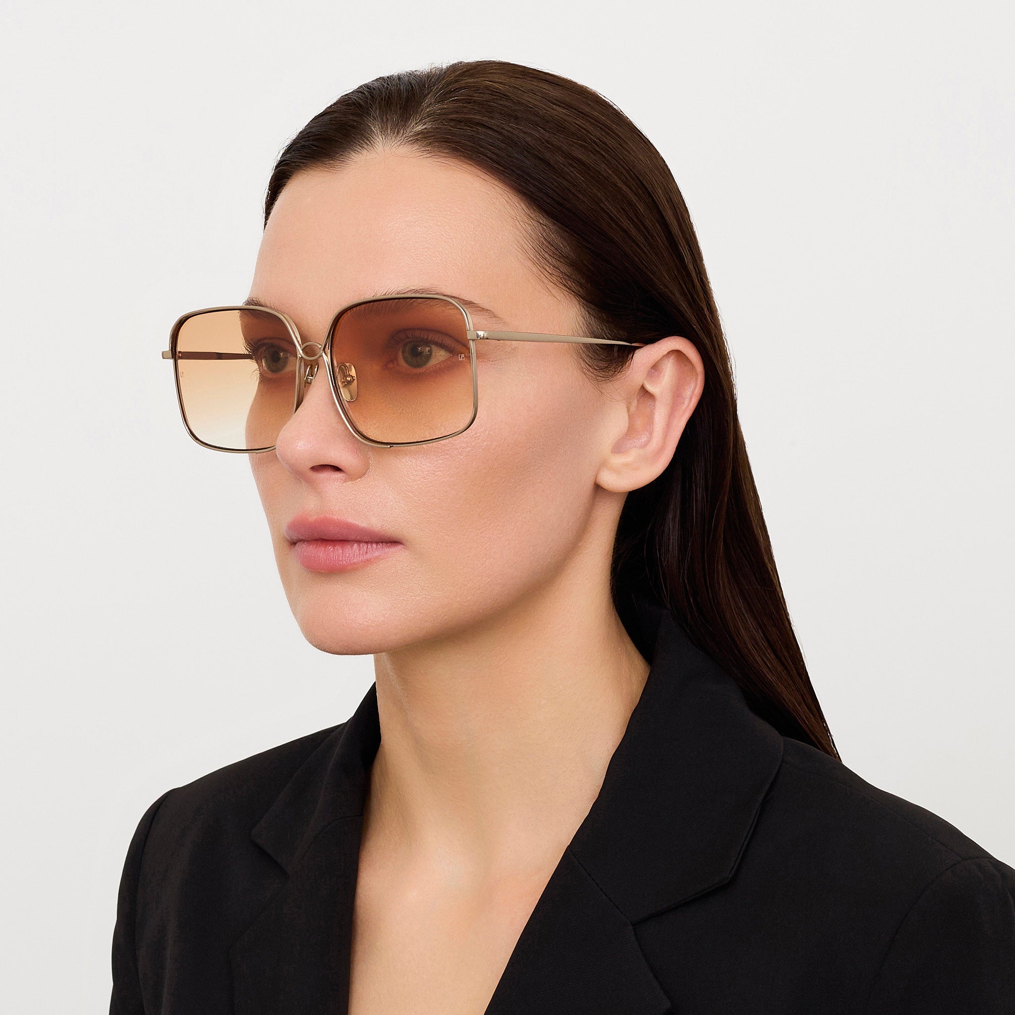 Genevieve Sunglasses in 22K Gold and Camel - LINDA FARROW - Sunglasses -