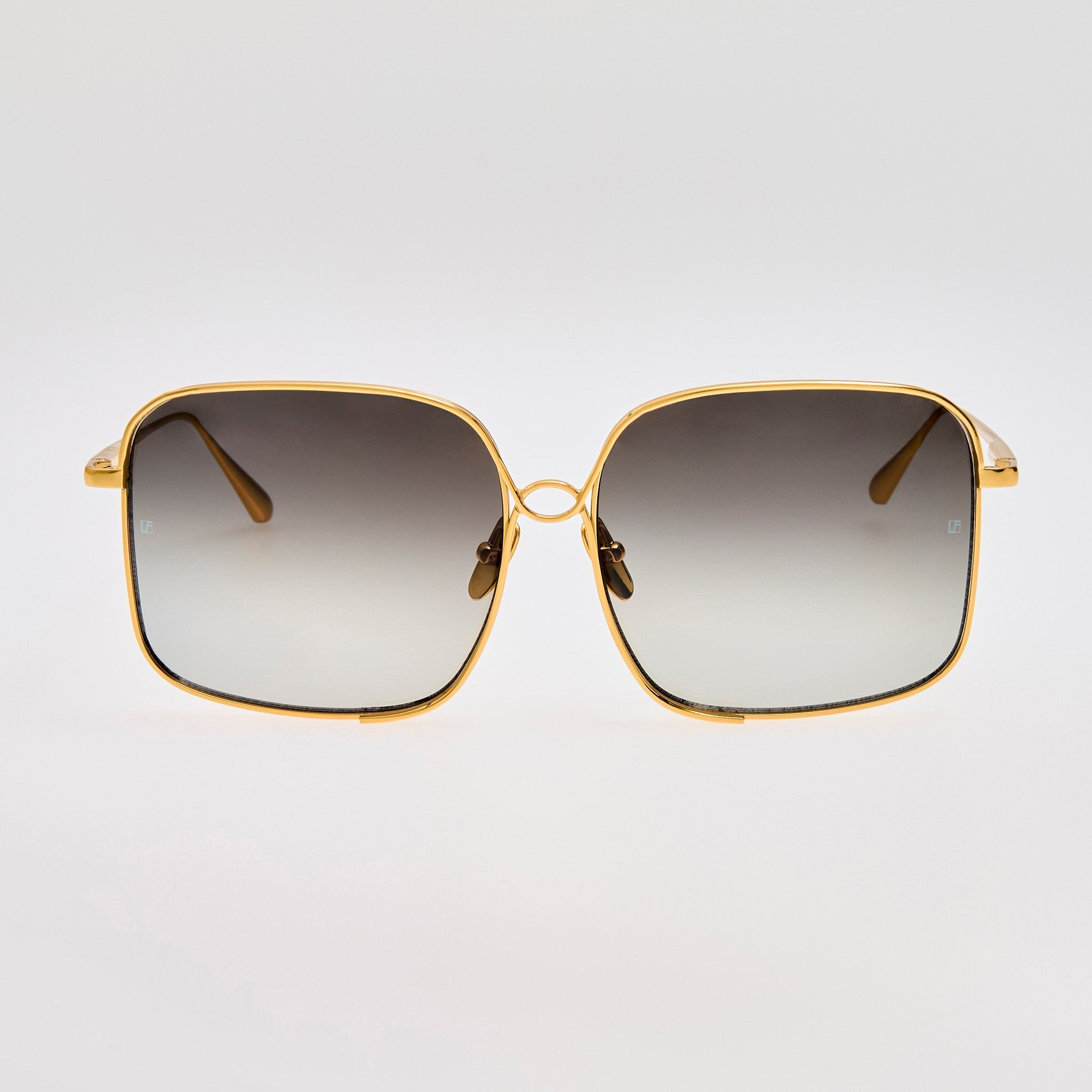 Genevieve Sunglasses in 22K Gold and Grey - LINDA FARROW - Sunglasses -