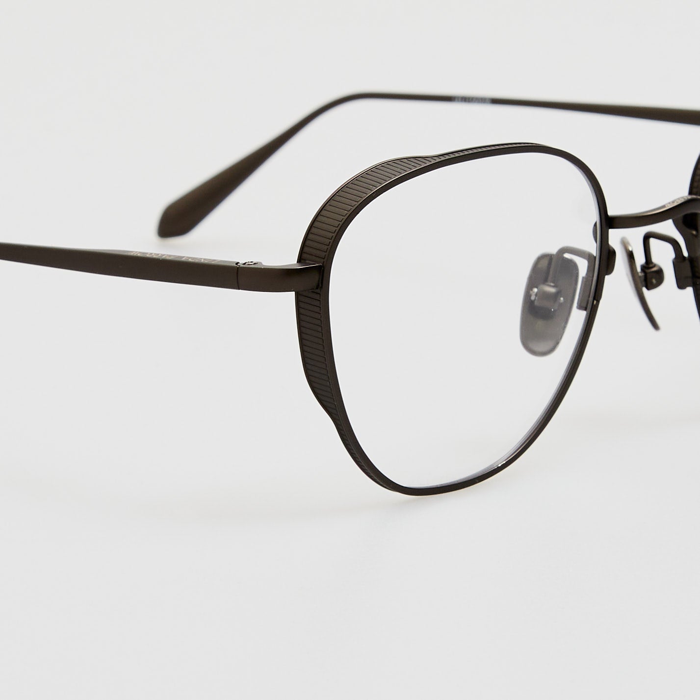 Hardy Oval Optical Frame in Matt Black Nickel - LINDA FARROW - Optical Frame -