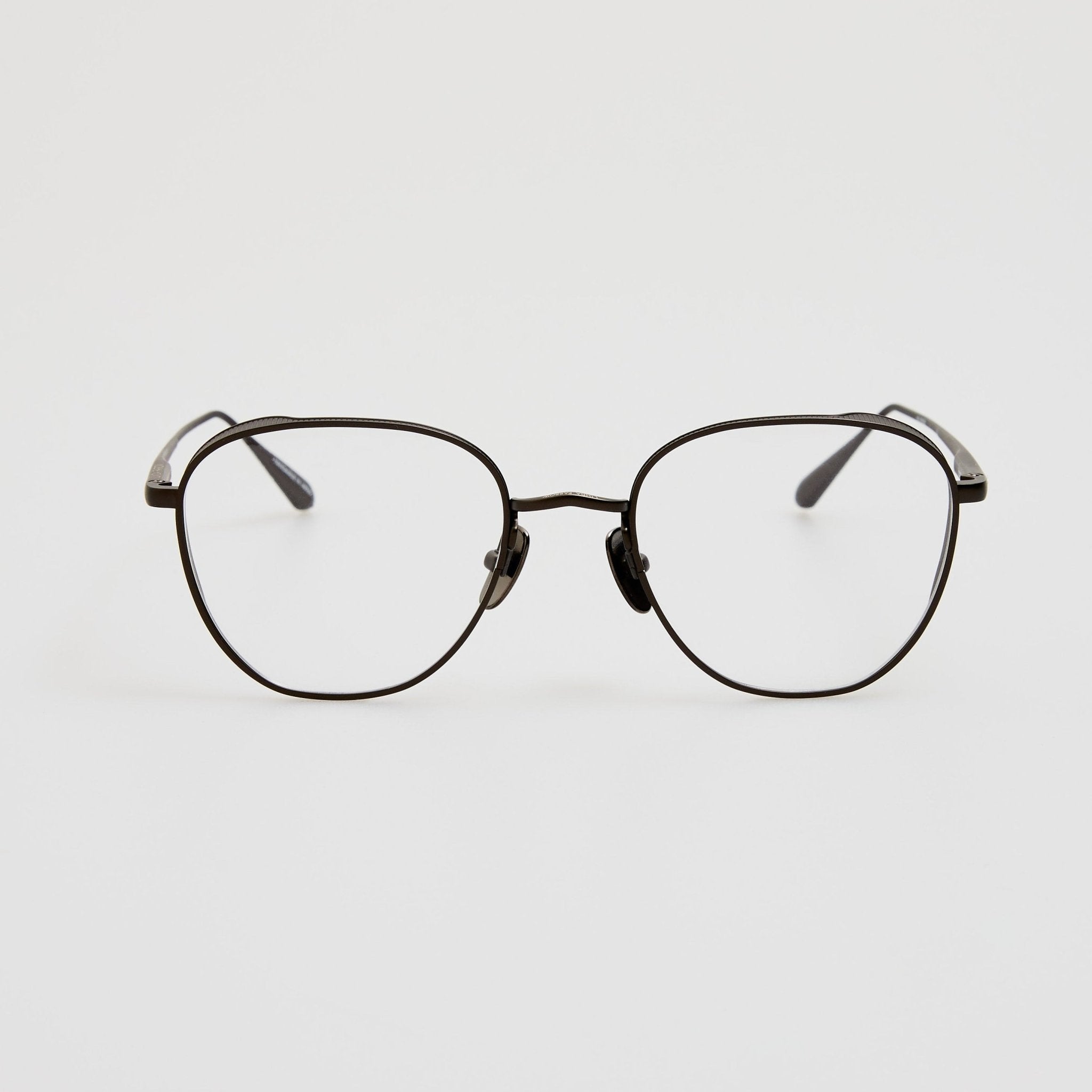 Hardy Oval Optical Frame in Matt Black Nickel - LINDA FARROW - Optical Frame -