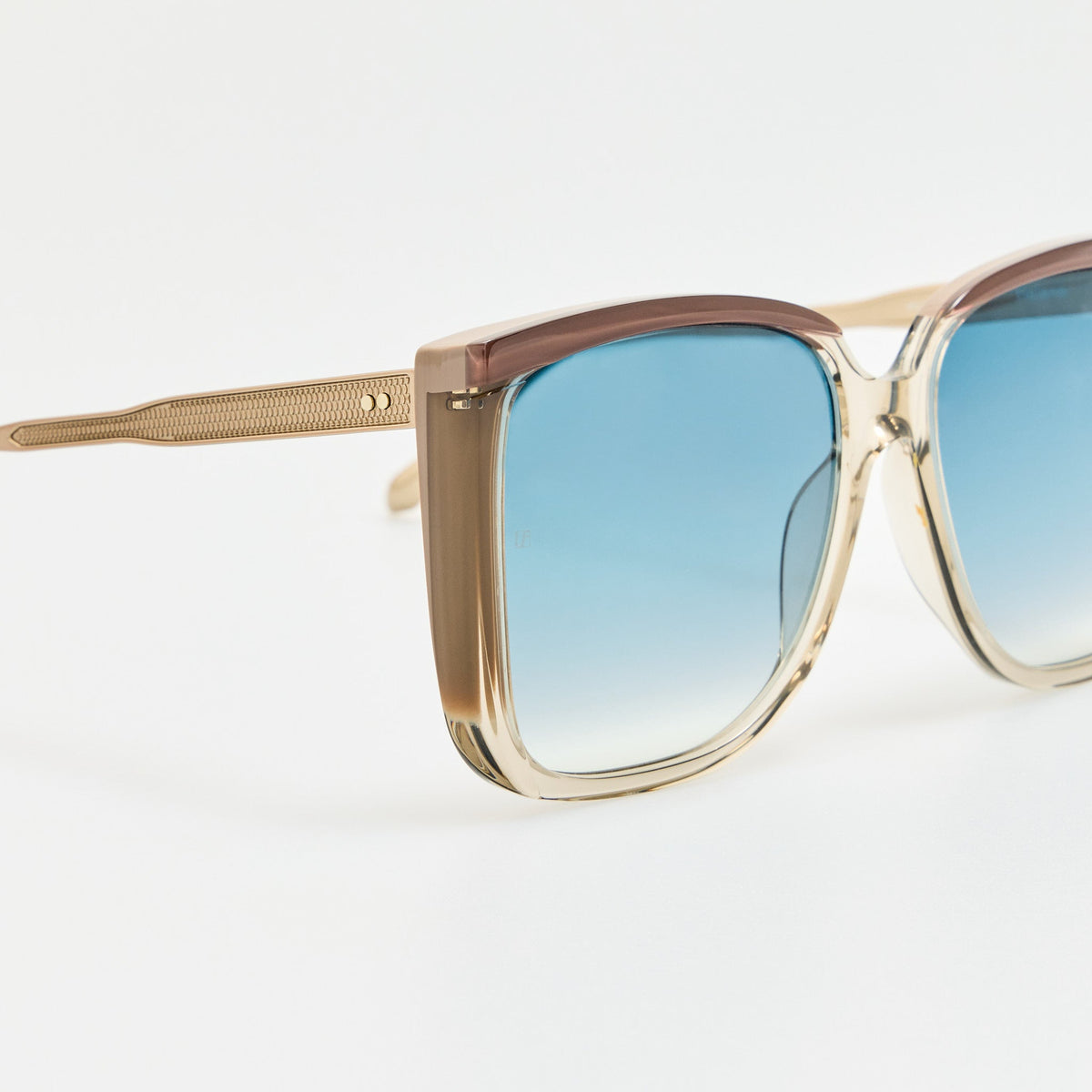 Helena Sunglasses in 22K Gold and Truffle - LINDA FARROW-Sunglasses-