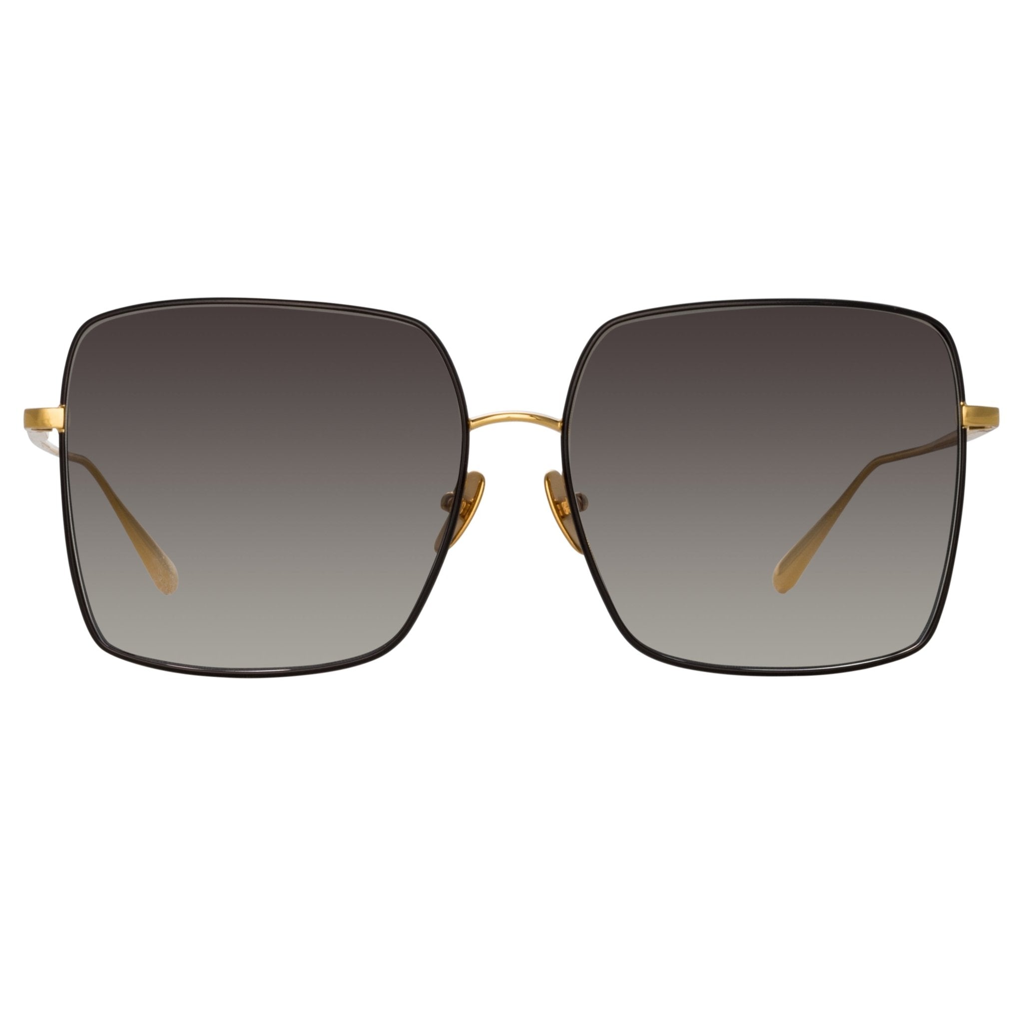 Hina Sunglasses in 22K Gold and Grey - LINDA FARROW - Sunglasses -
