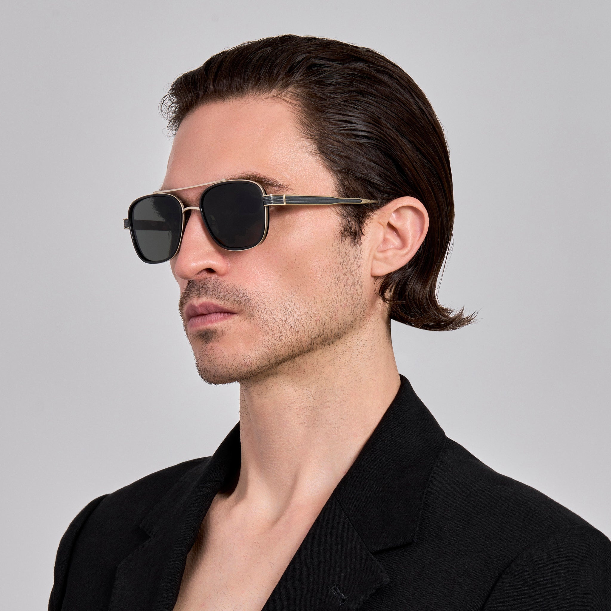 Hyde Sunglasses in Buffalo Horn and 925 Sterling Silver - LINDA FARROW - Sunglasses -