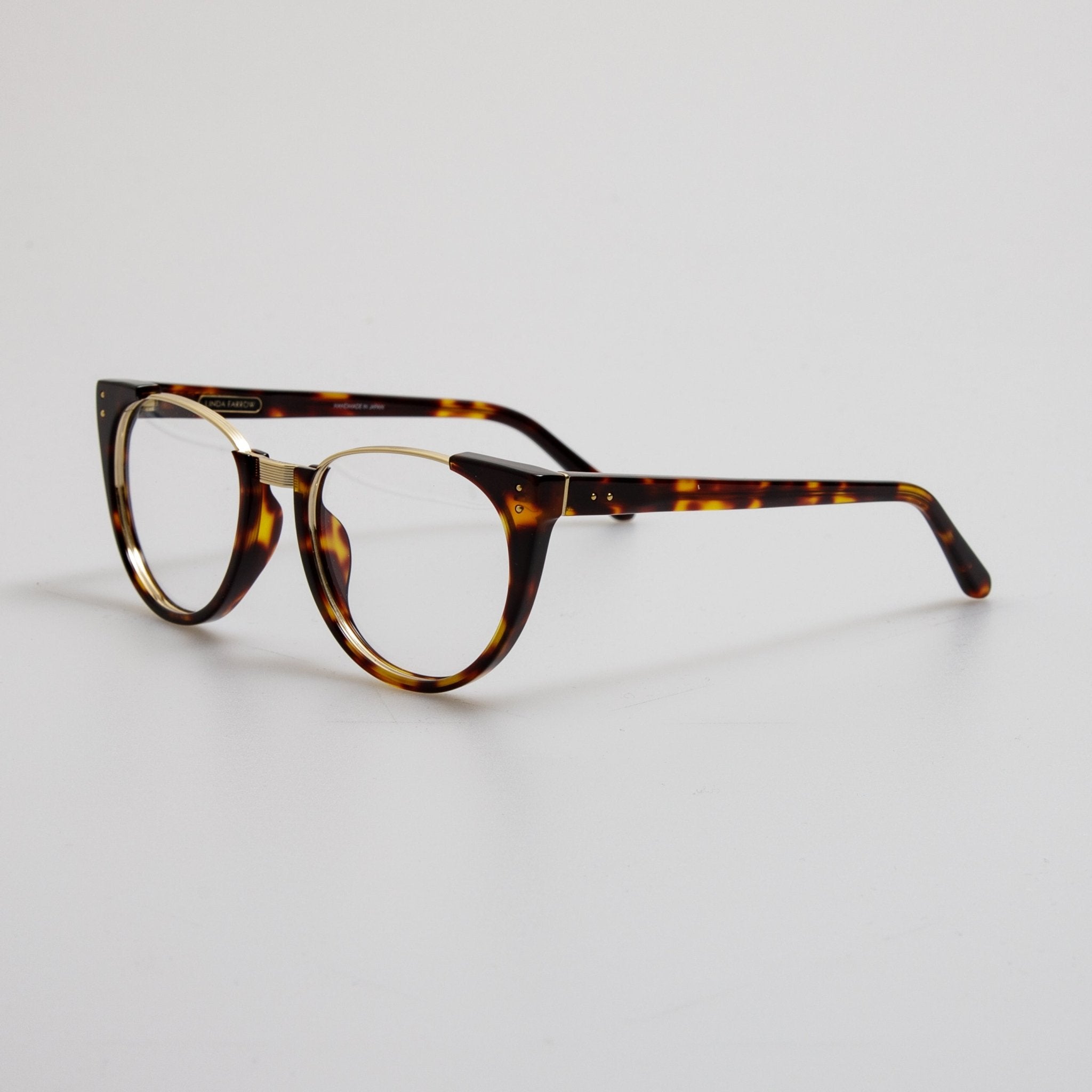 Iris Oval Optical Frame in Dark Tortoiseshell - LINDA FARROW - Optical Frame -