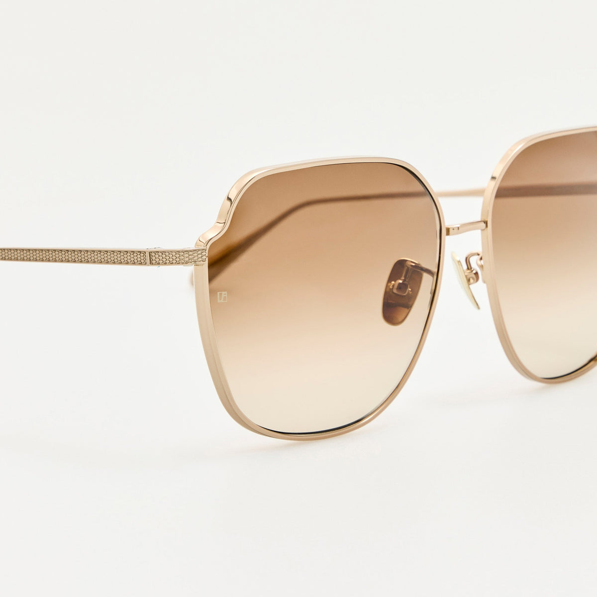 Jasmine Sunglasses in 22K Gold and Mocha - LINDA FARROW-Sunglasses-