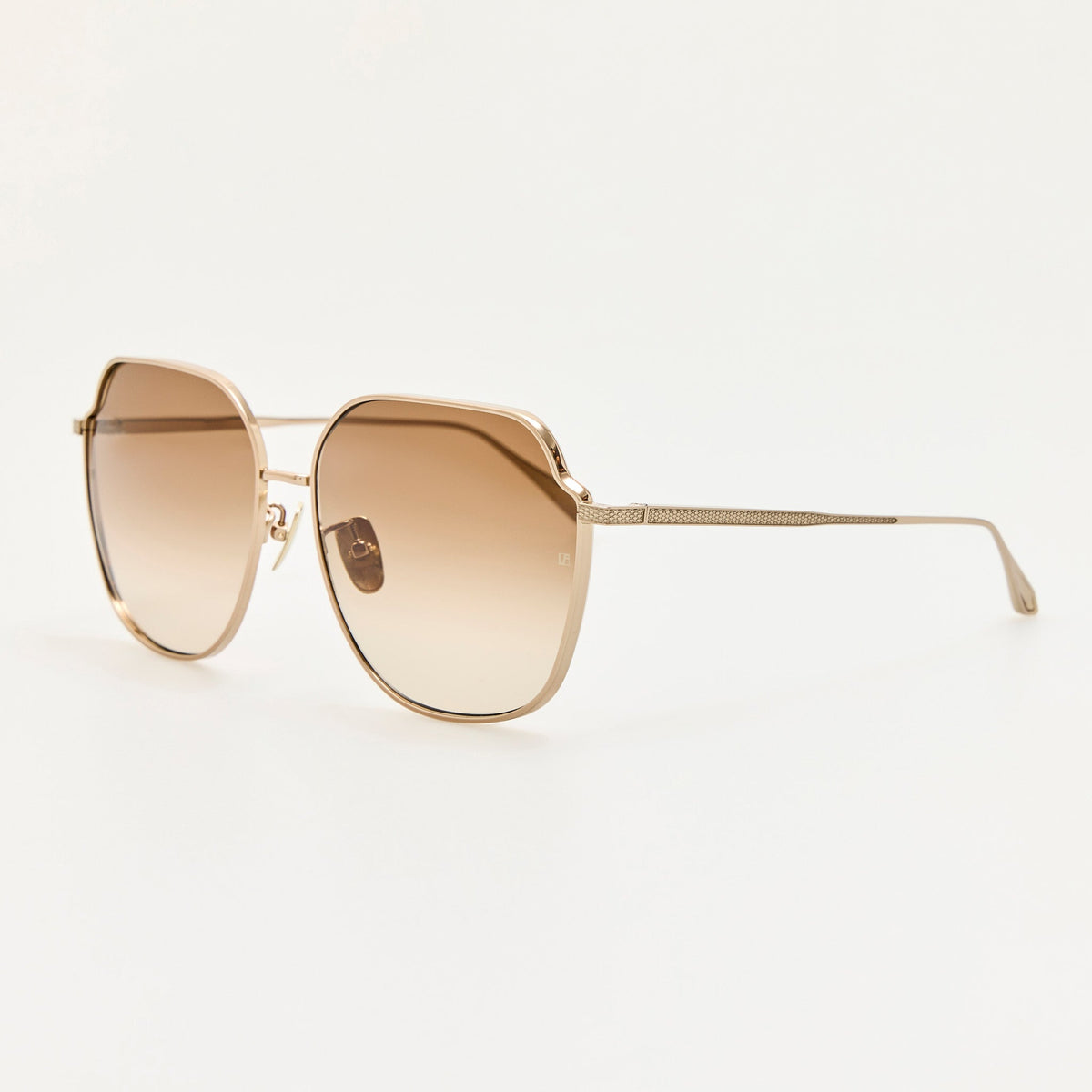Jasmine Sunglasses in 22K Gold and Mocha - LINDA FARROW-Sunglasses-