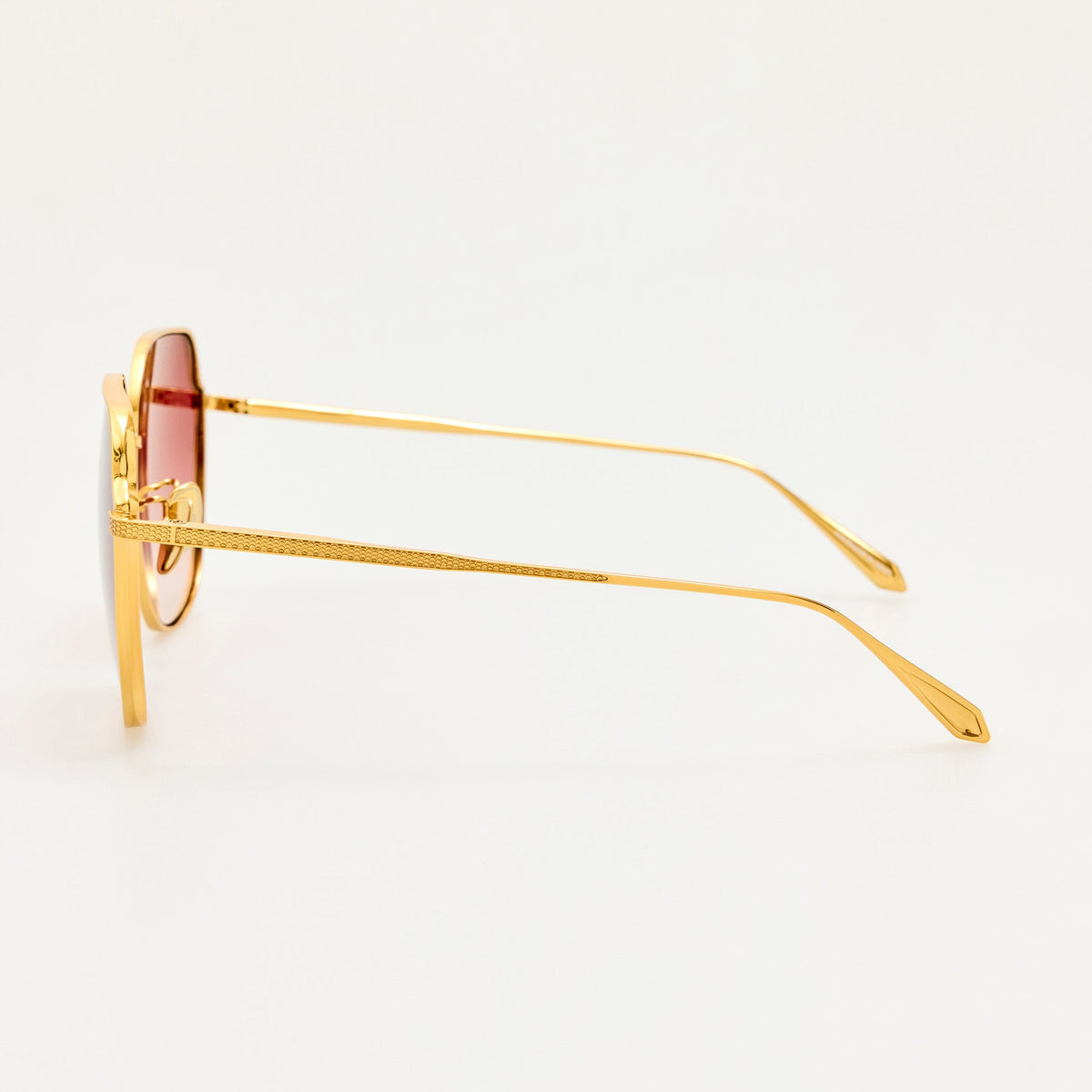 Jasmine Sunglasses in 22K Gold and Red - LINDA FARROW-Sunglasses-