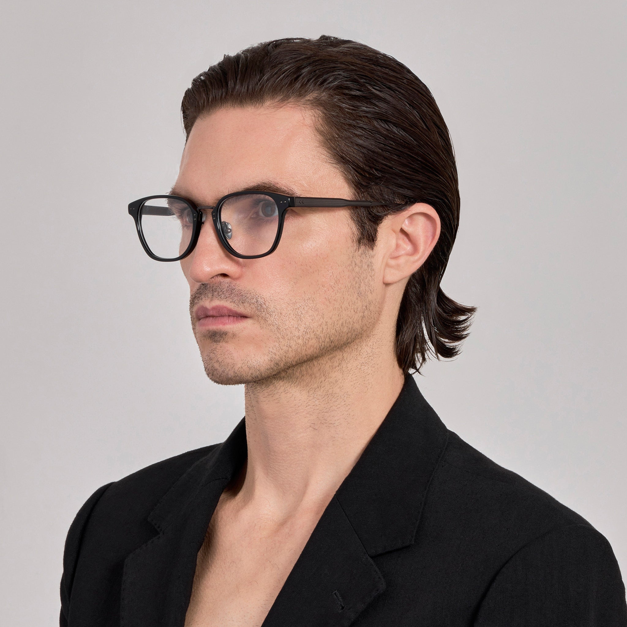 Jeffrey Optical Frame in Black Matt Nickel - LINDA FARROW - Optical Frame -