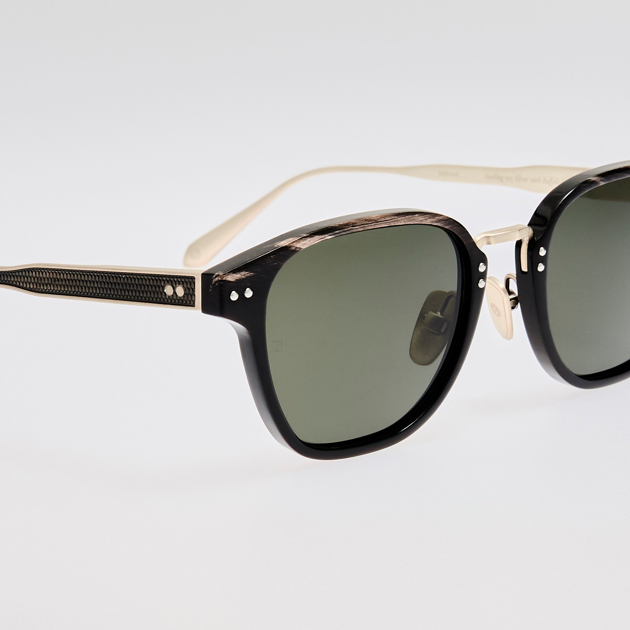 Jeffrey Sunglasses in Buffalo Horn and 925 Sterling Silver - LINDA FARROW - Sunglasses -