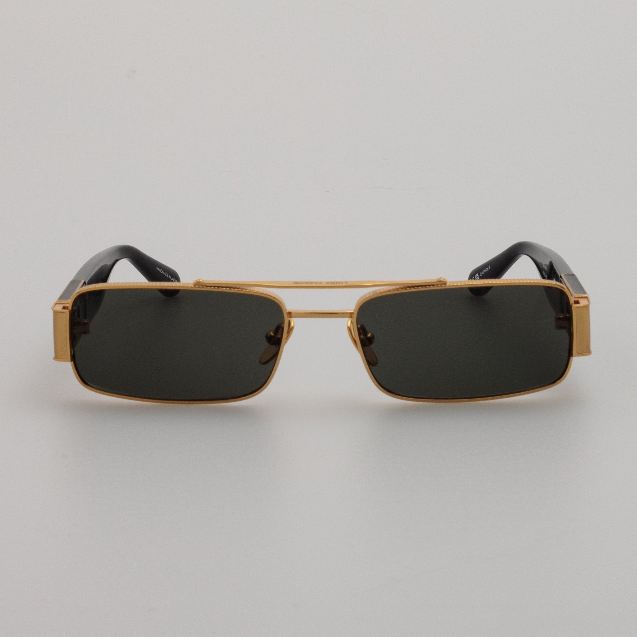 Joey Sunglasses in 22K Gold and Grey - LINDA FARROW - Sunglasses -