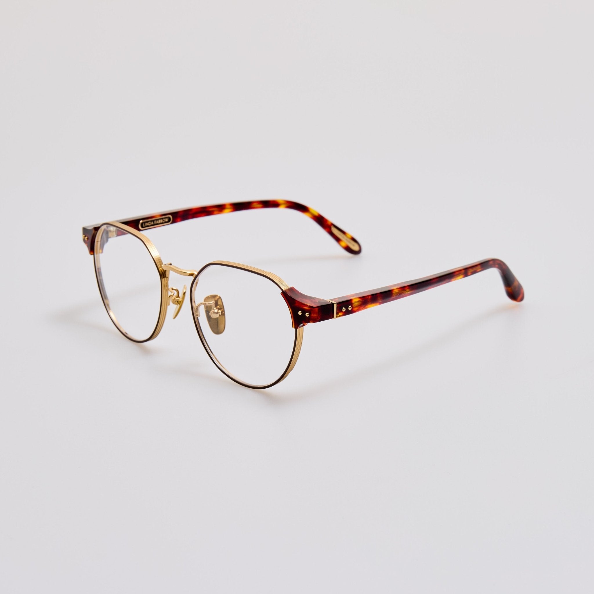 Jonathan Angular Optical Frame in Dark Tortoiseshell - LINDA FARROW - Optical Frame -