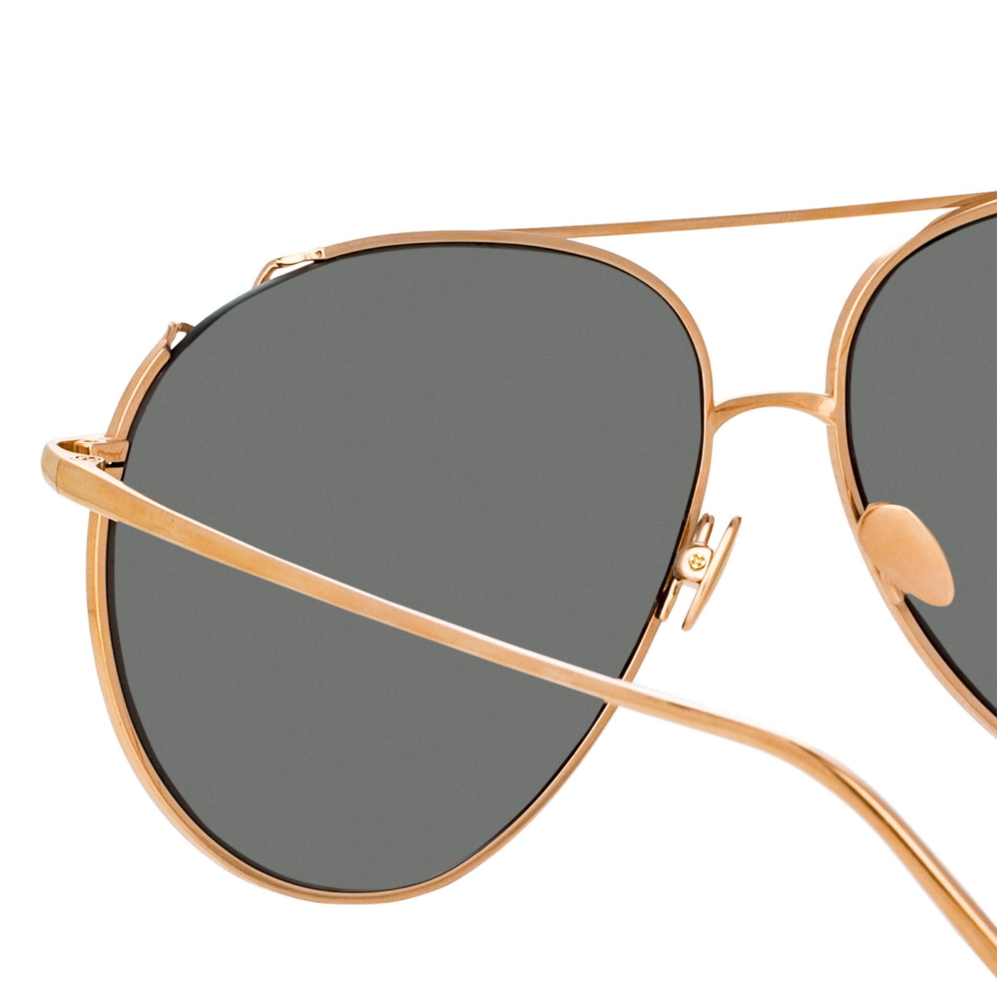 Joni Sunglasses in 18K Rose Gold and Platinum - LINDA FARROW - Sunglasses -