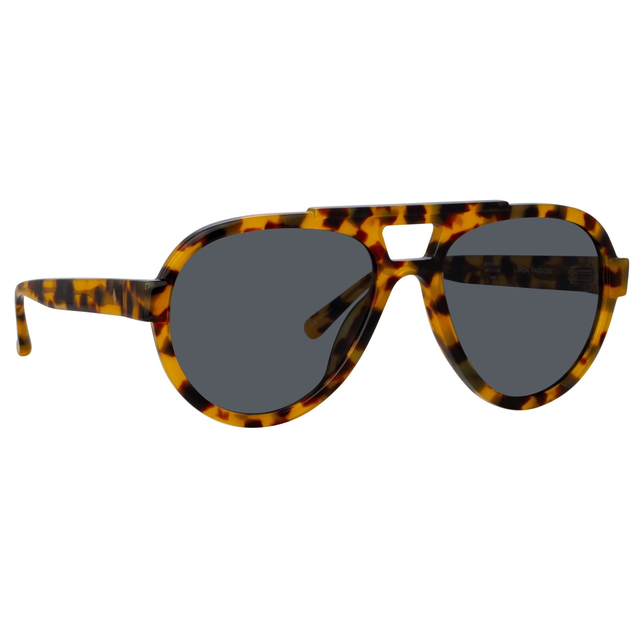 Jurgen Aviator Sunglasses in Tortoiseshell - LINDA FARROW - Sunglasses -