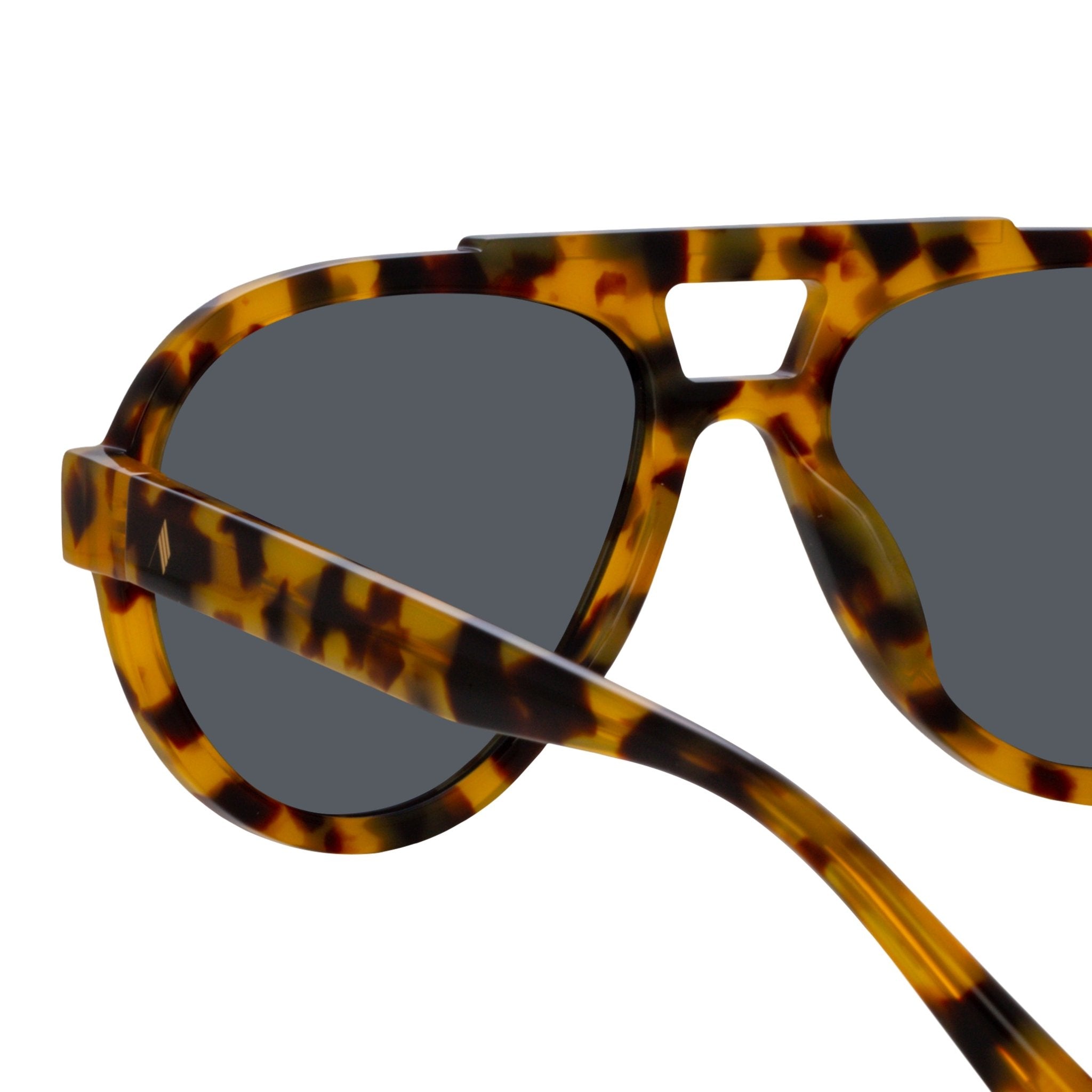 Jurgen Aviator Sunglasses in Tortoiseshell - LINDA FARROW - Sunglasses -