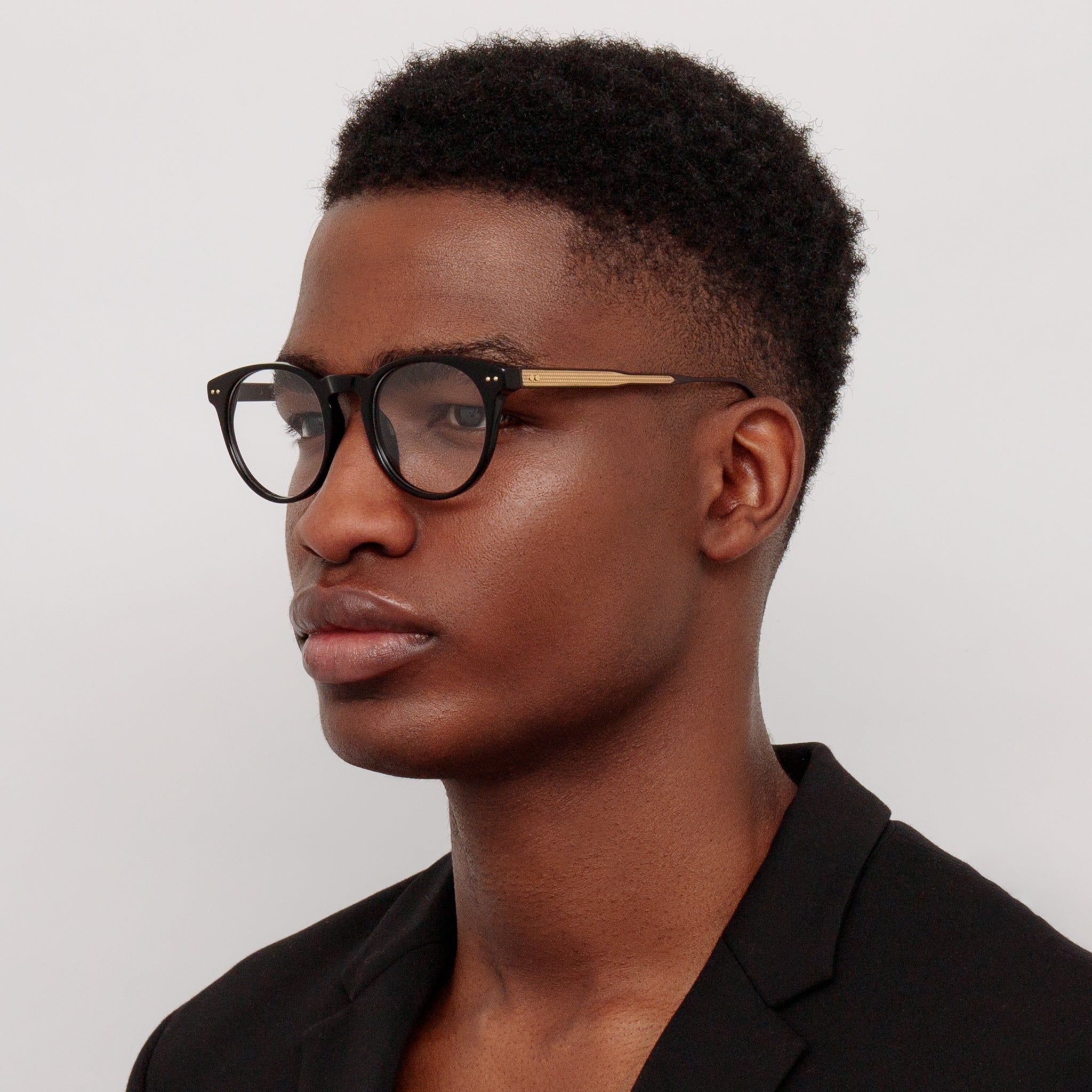 Kaan Oval Optical Frame in Black - LINDA FARROW - Optical Frame -