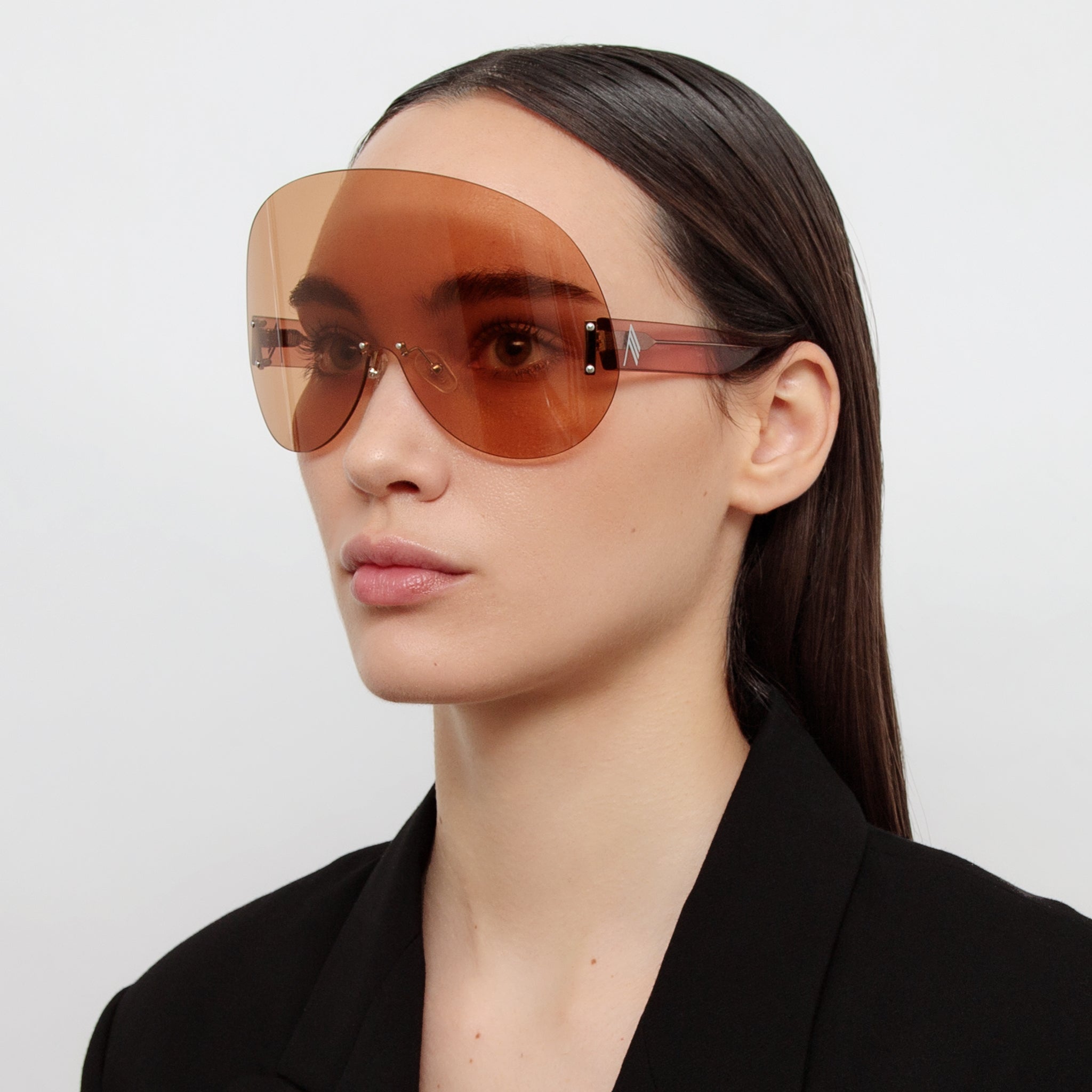 Karl Oversize Sunglasses in Peach - LINDA FARROW - Sunglasses -